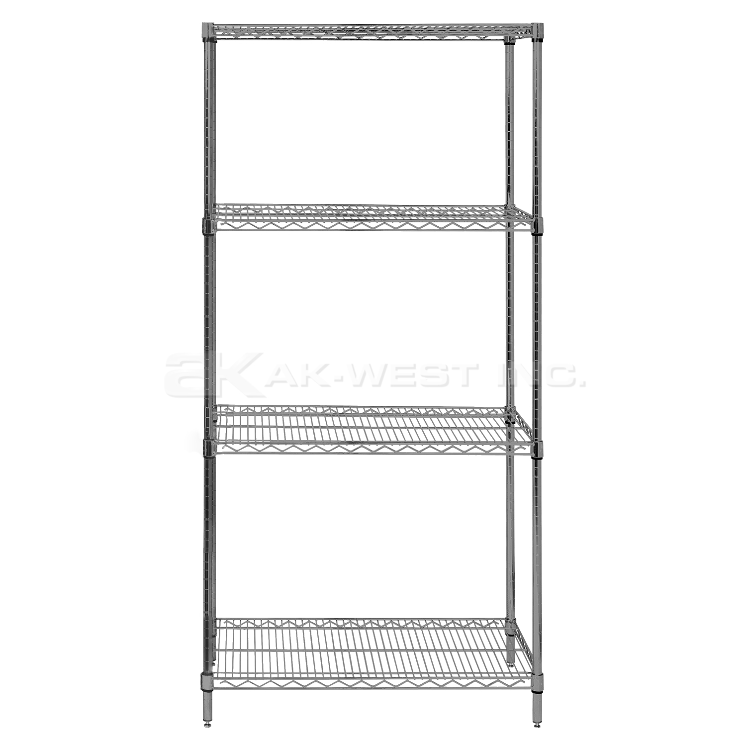 Grey, 18"D x 36"W x 54"H, 4 Shelf, Wire Shelving Starter Kit