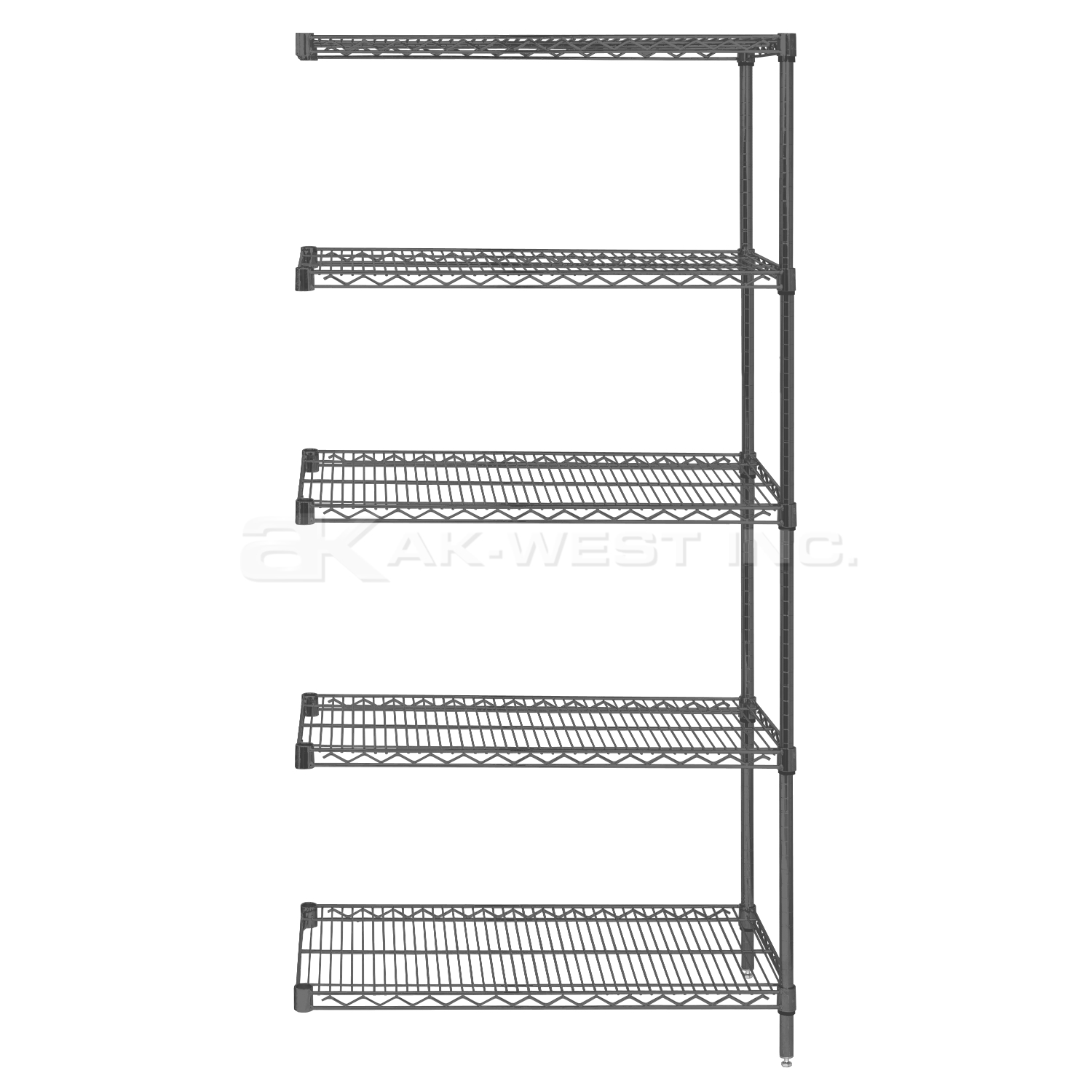 Grey, 24"D x 36"W x 54"H, 5 Shelf, Wire Shelving Adder Kit