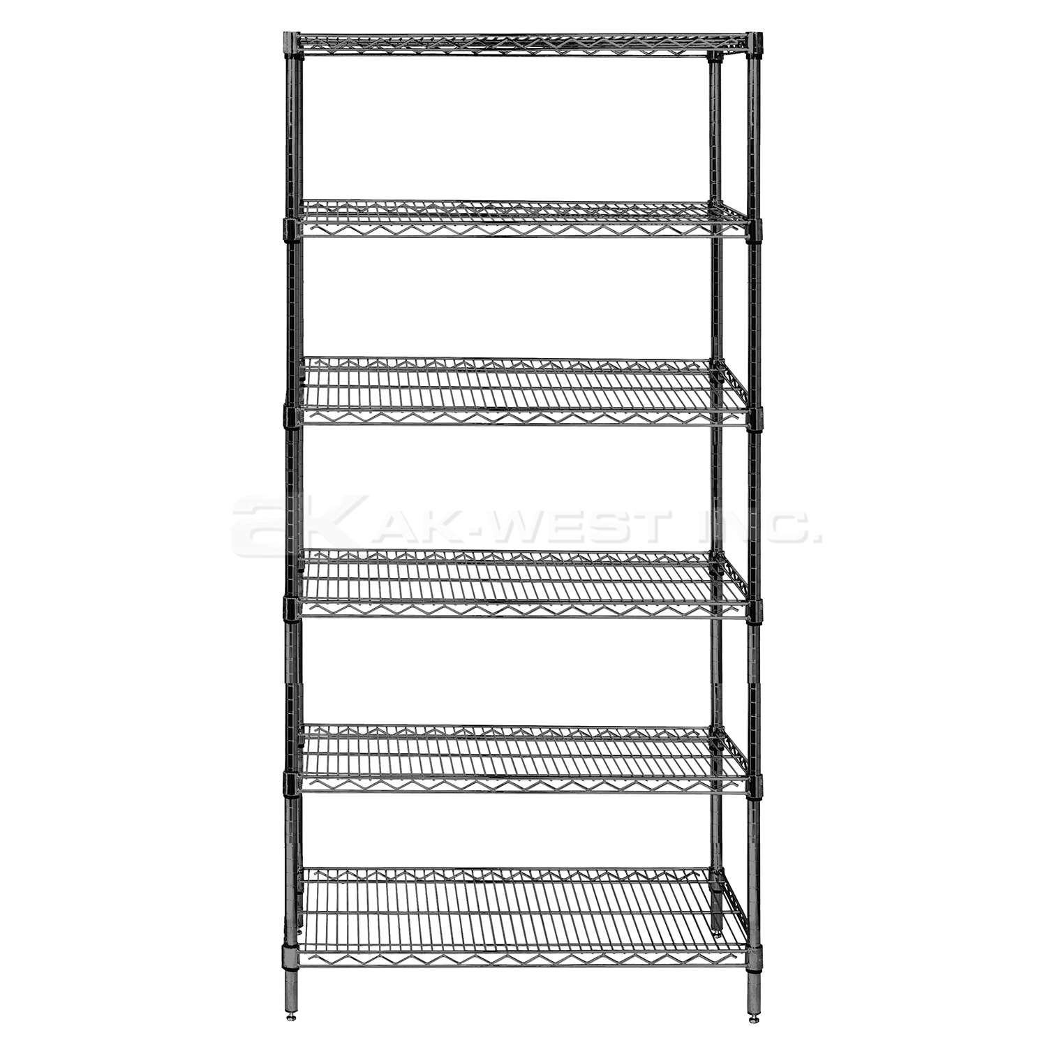 Grey, 18"D x 36"W x 63"H, 6 Shelf, Wire Shelving Starter Kit