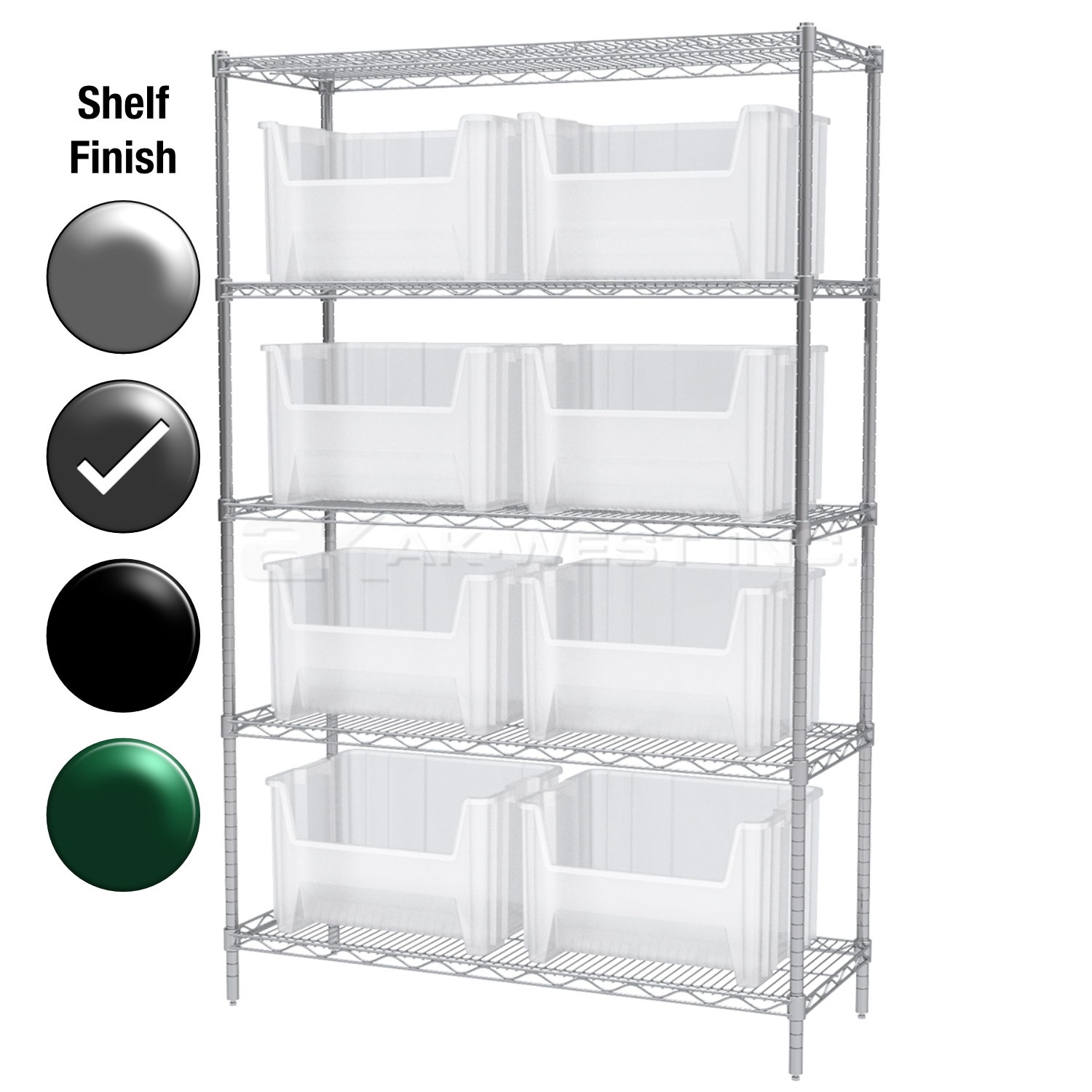 18"D x 48"W x 74"H Grey Epoxy Shelf w/ (5) Shelves and (8) 13017s