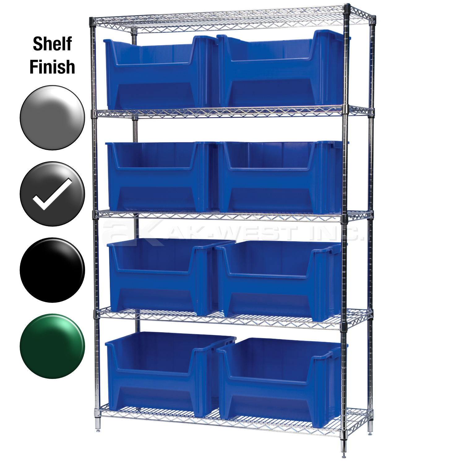 18"D x 48"W x 74"H Grey Epoxy Shelf w/ (5) Shelves and (8) 13018s