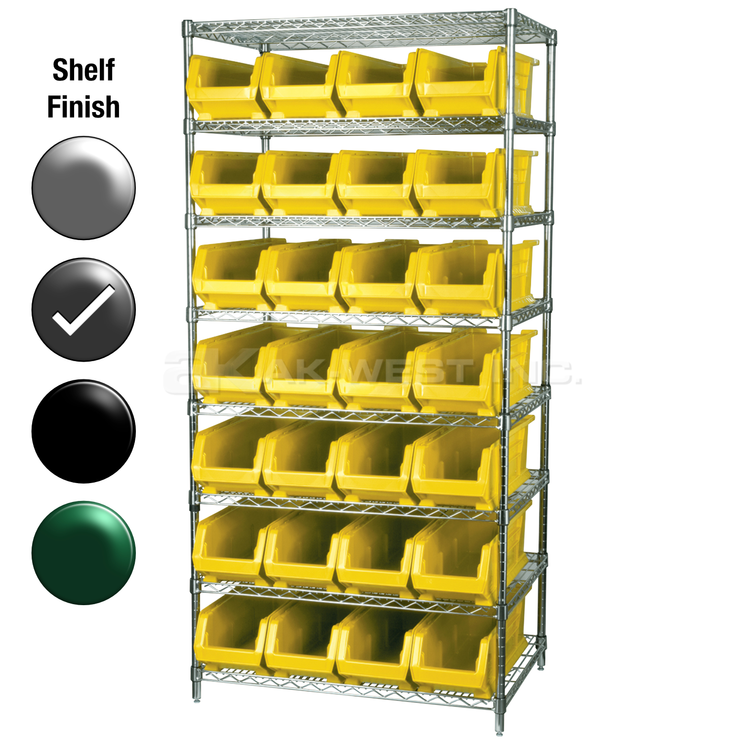 24"D x 36"W x 74"H Grey Epoxy Shelf w/ (8) Shelves and (28) 30284s