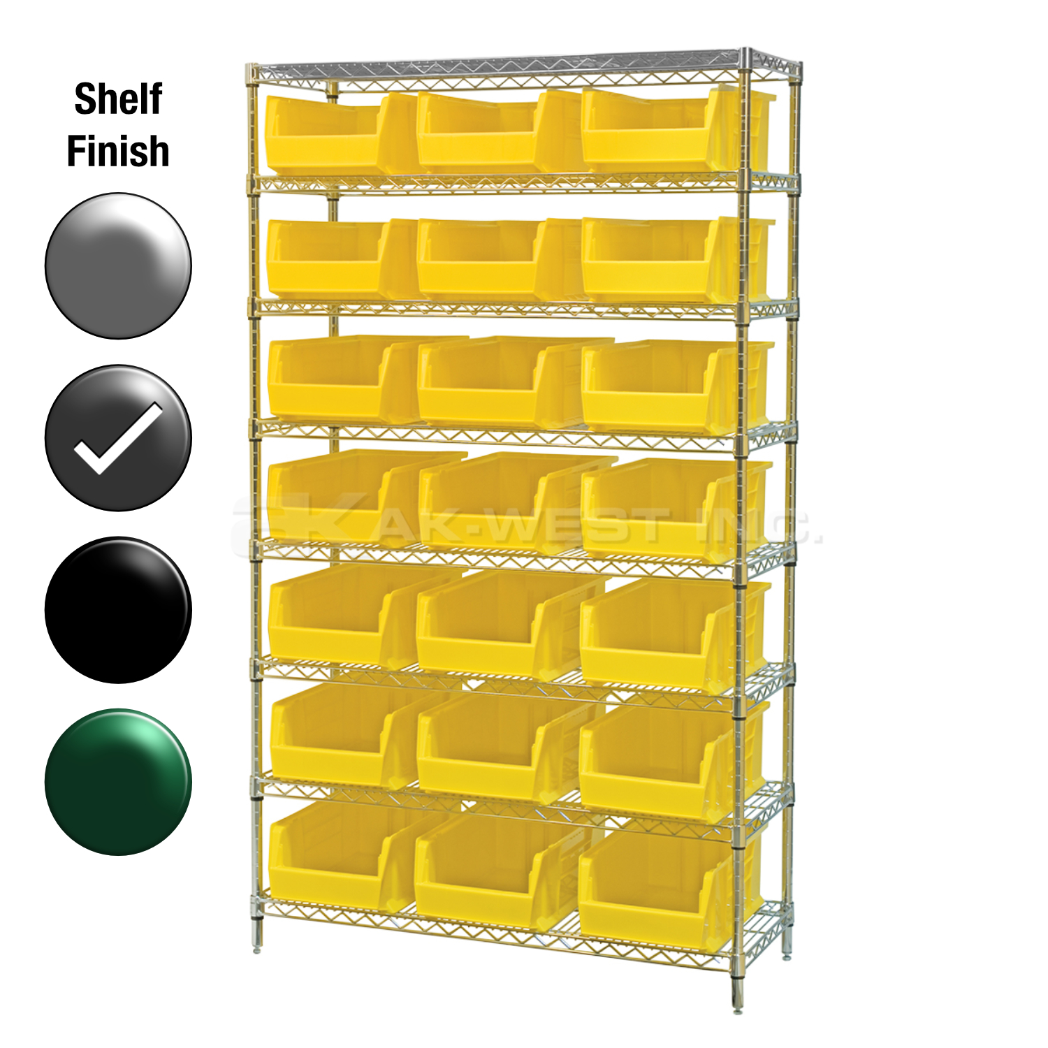 24"D x 36"W x 74"H Grey Epoxy Shelf w/ (8) Shelves and (21) 30286s