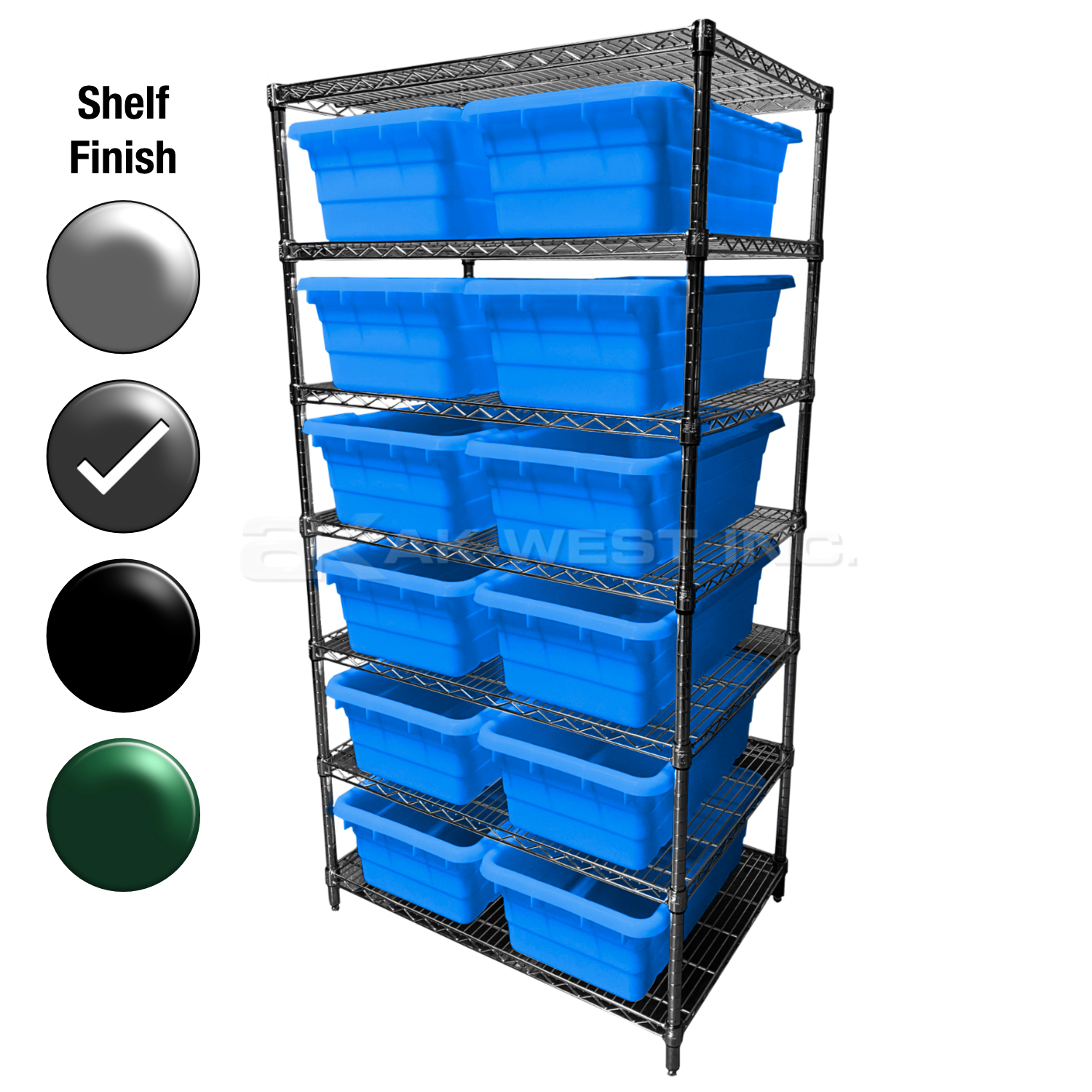 24"D x 36"W x 74"H Grey Epoxy Shelf w/ (8) Shelves and (14) JL25160968s