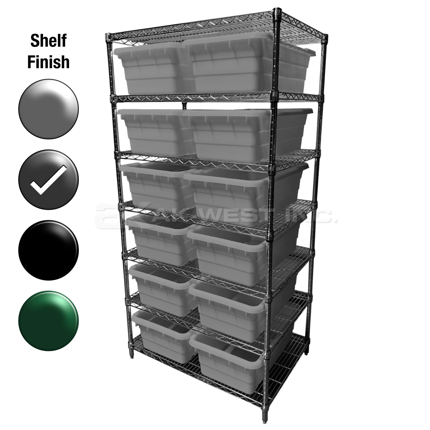 24"D x 36"W x 74"H Grey Epoxy Shelf w/ (8) Shelves and (14) JL25160968s