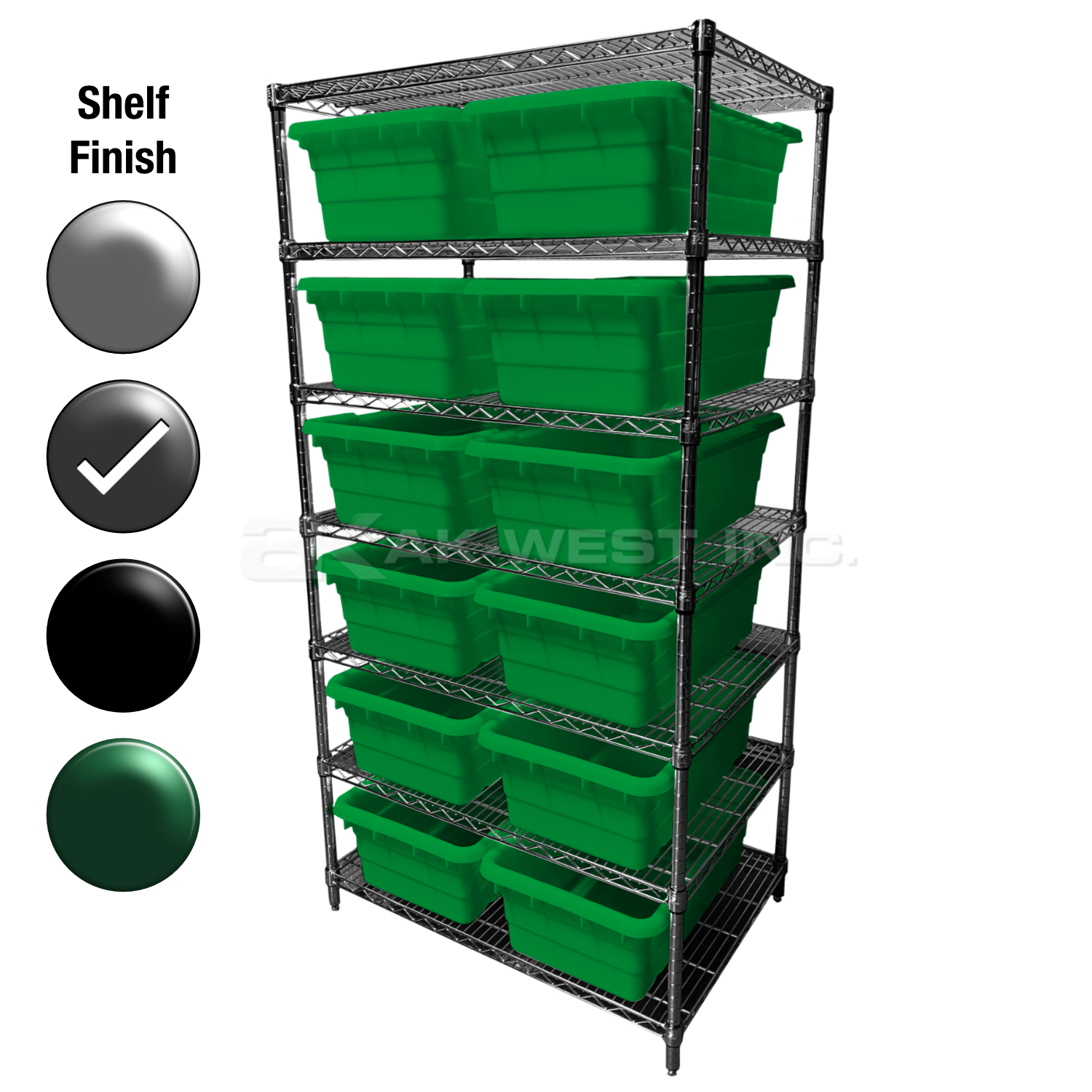 24"D x 36"W x 74"H Grey Epoxy Shelf w/ (8) Shelves and (14) JL25160968s