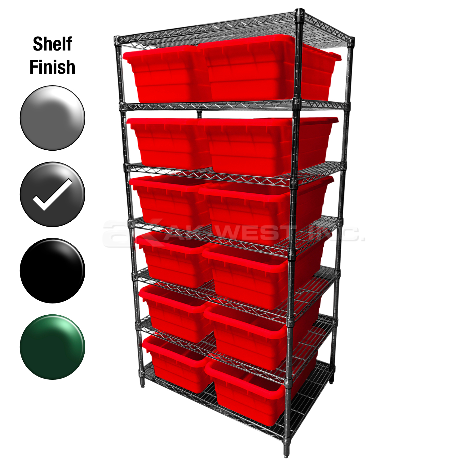 24"D x 36"W x 74"H Grey Epoxy Shelf w/ (8) Shelves and (14) JL25160968s