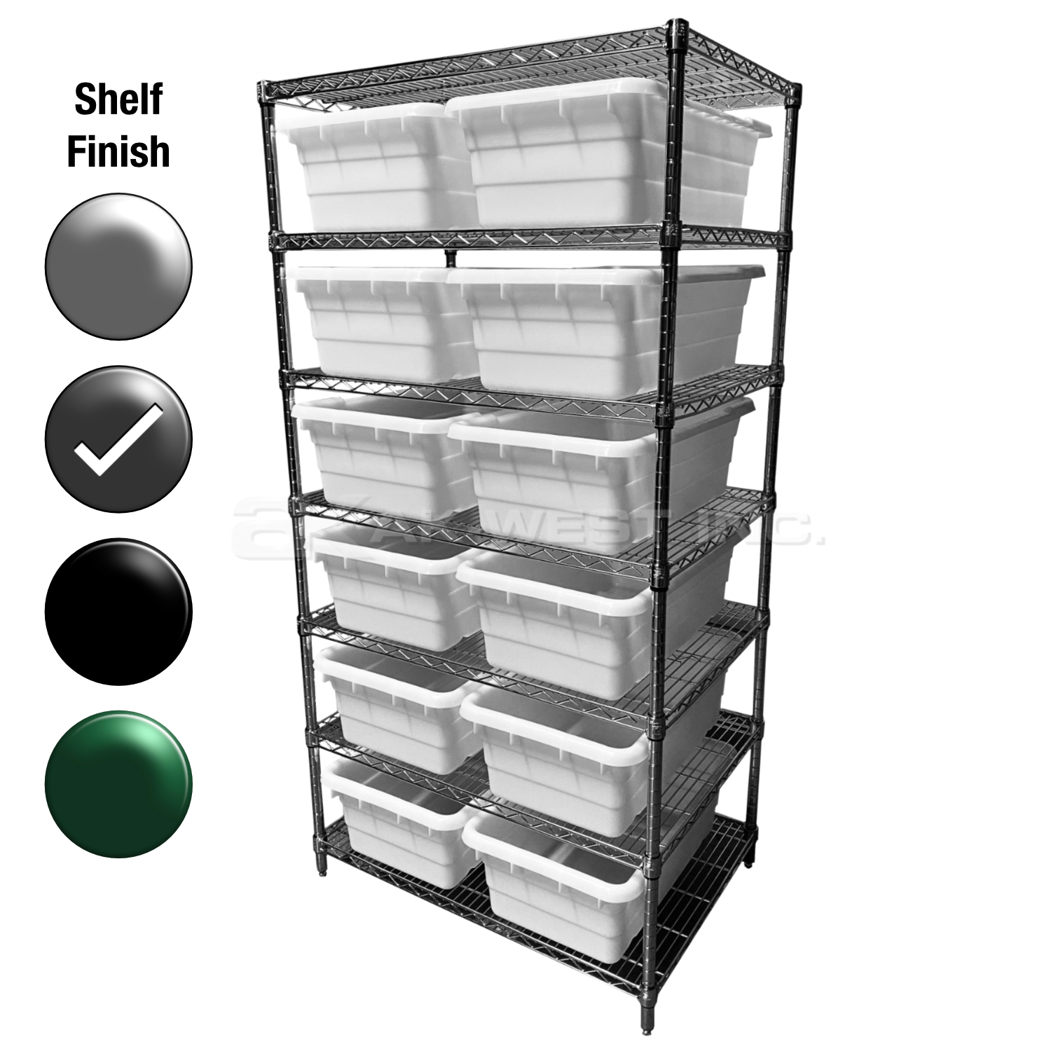 24"D x 36"W x 74"H Grey Epoxy Shelf w/ (8) Shelves and (14) JL25160968s