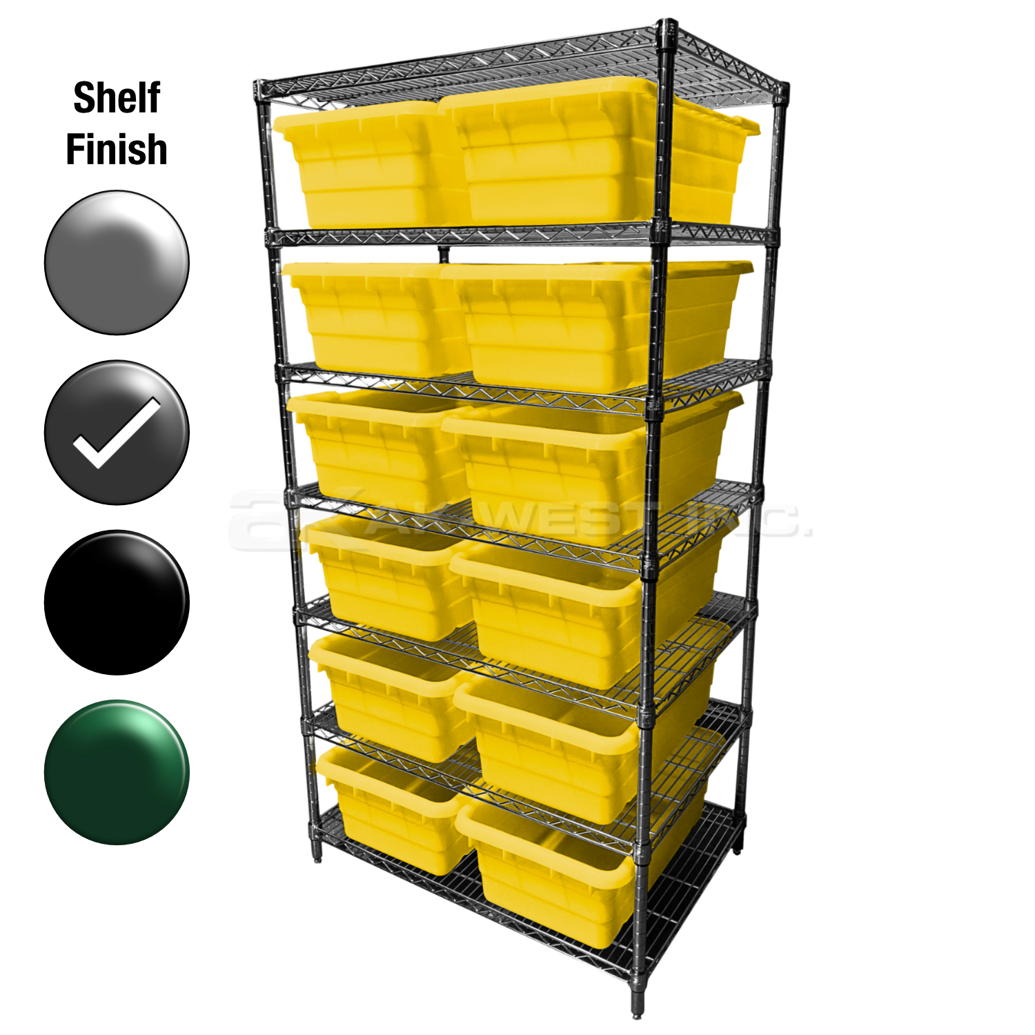 24"D x 36"W x 74"H Grey Epoxy Shelf w/ (8) Shelves and (14) JL25160968s
