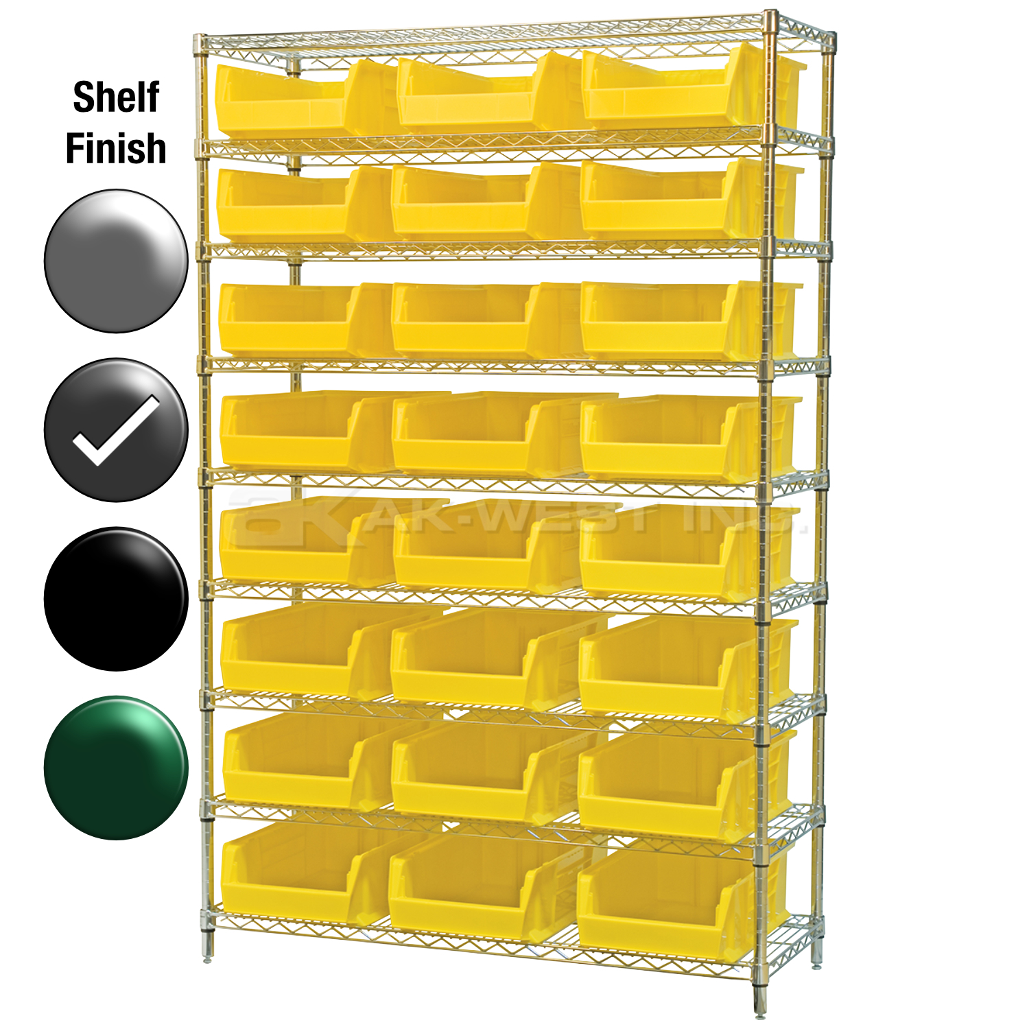 24"D x 48"W x 74"H Grey Epoxy Shelf w/ (9) Shelves and (24) 30280s