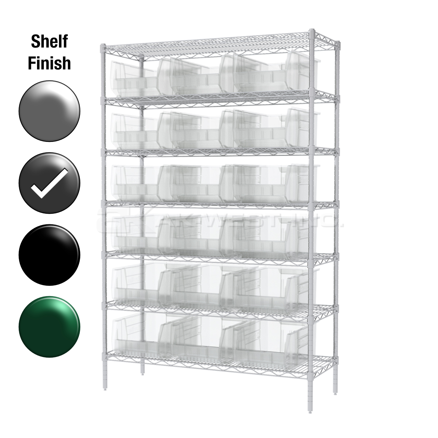 24"D x 48"W x 74"H Grey Epoxy Shelf w/ (7) Shelves and (18) 30281s
