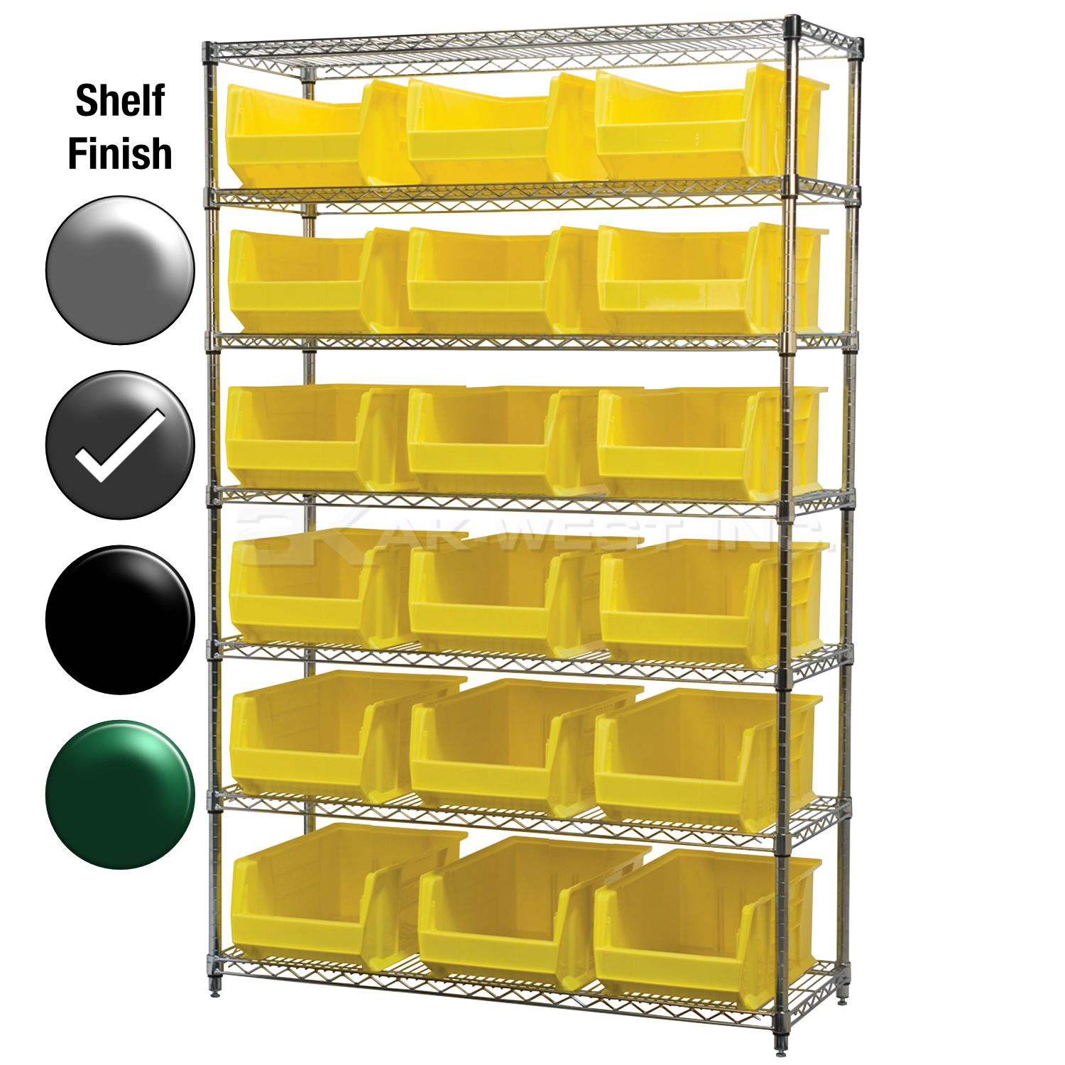 24"D x 48"W x 74"H Grey Epoxy Shelf w/ (7) Shelves and (18) 30281s