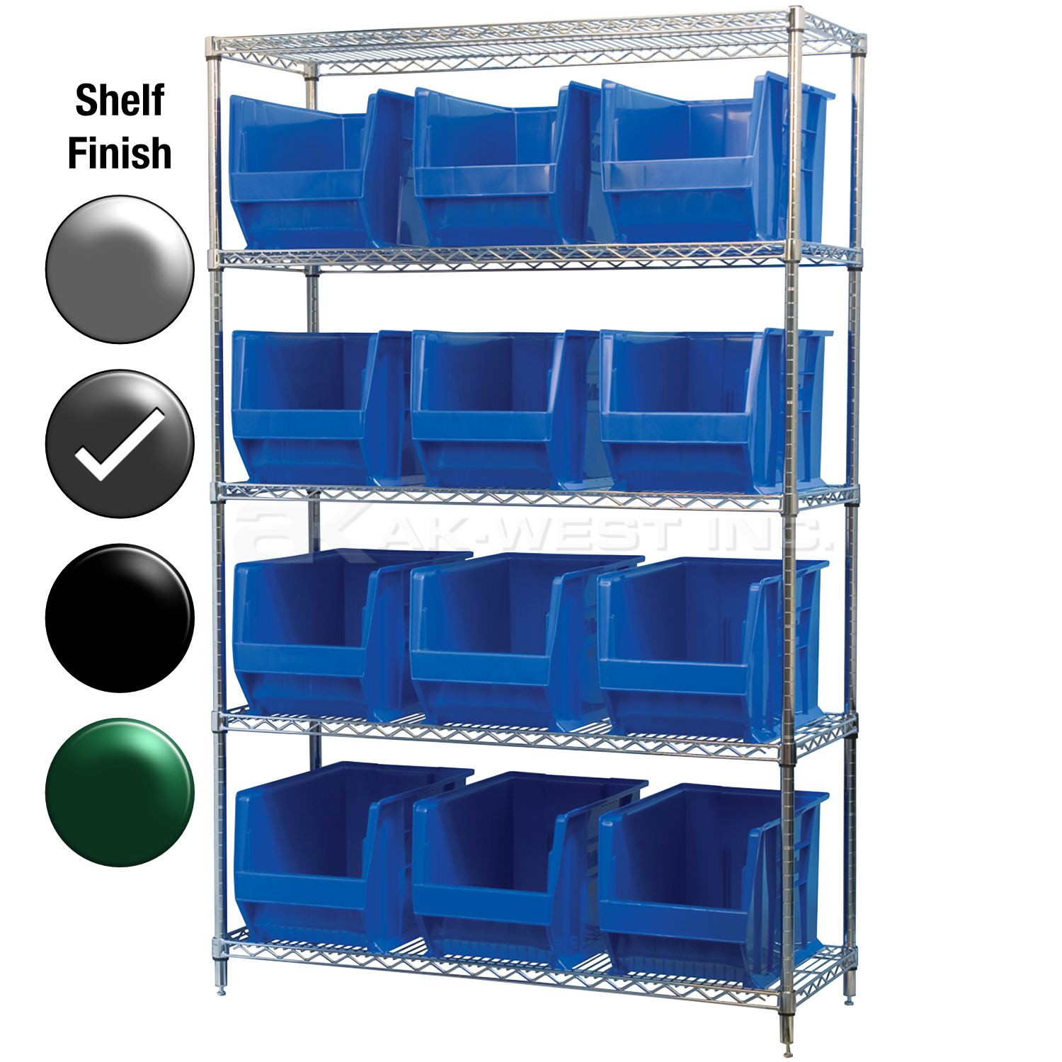 24"D x 48"W x 74"H Grey Epoxy Shelf w/ (5) Shelves and (12) 30282s