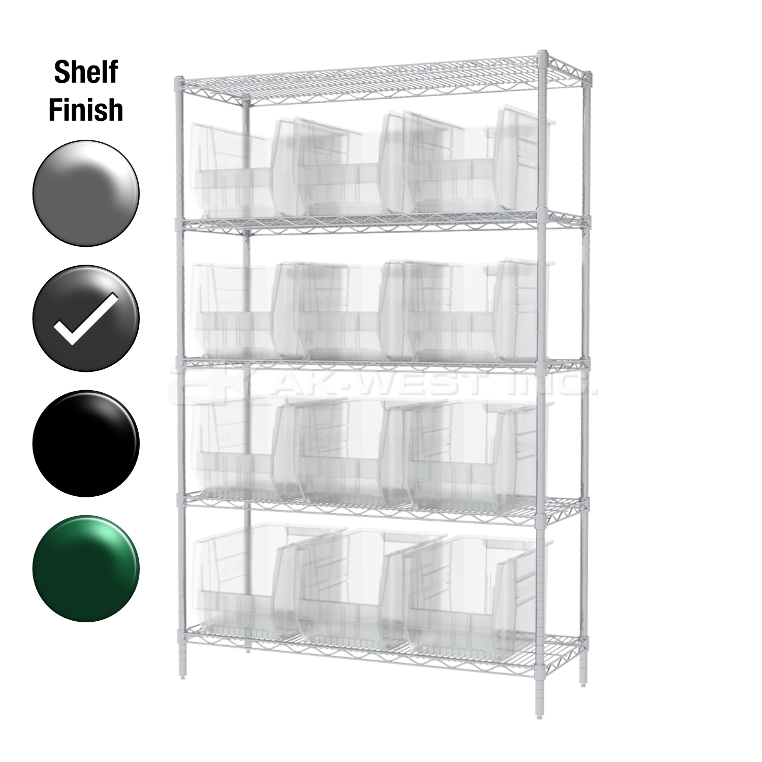24"D x 48"W x 74"H Grey Epoxy Shelf w/ (5) Shelves and (12) 30282s