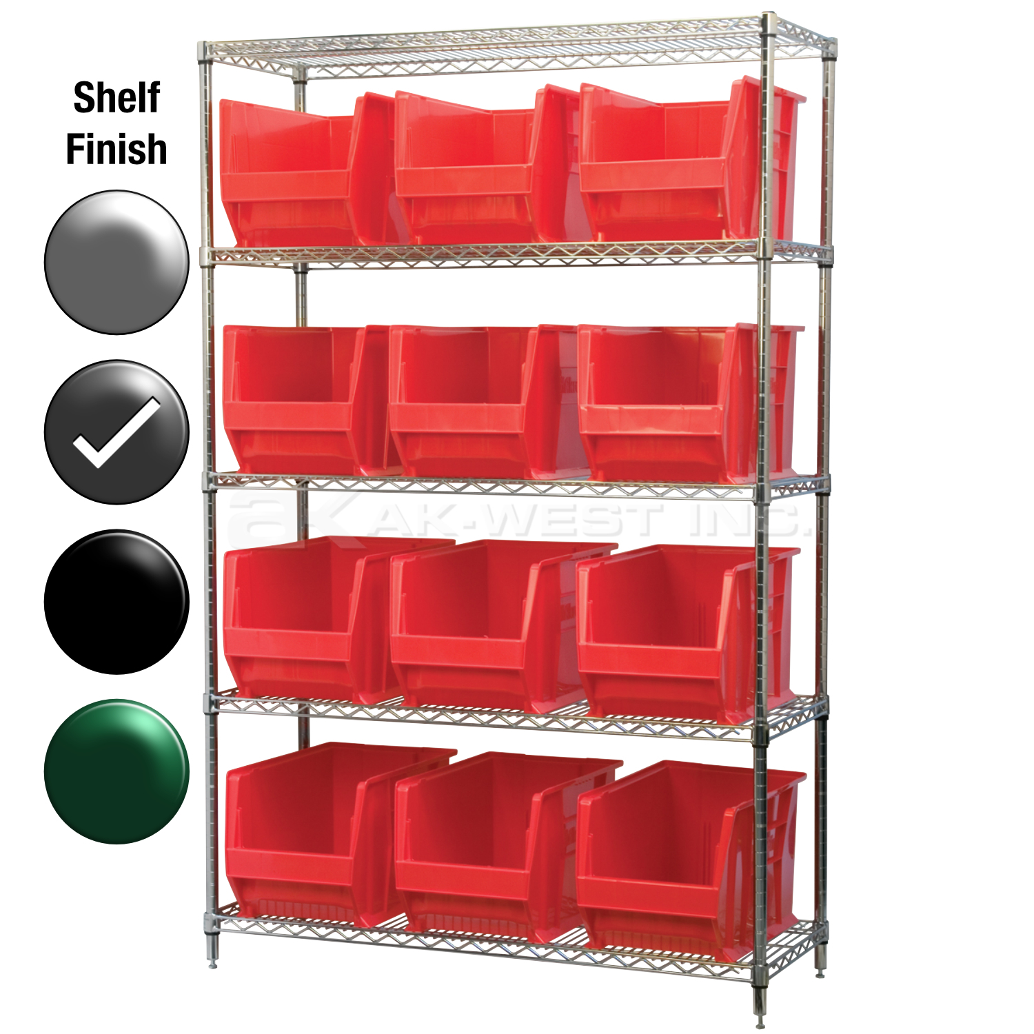 24"D x 48"W x 74"H Grey Epoxy Shelf w/ (5) Shelves and (12) 30282s