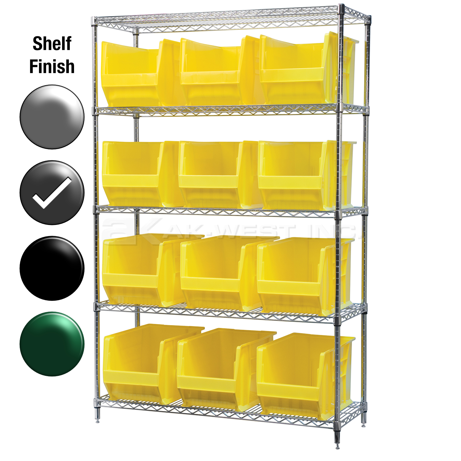 24"D x 48"W x 74"H Grey Epoxy Shelf w/ (5) Shelves and (12) 30282s