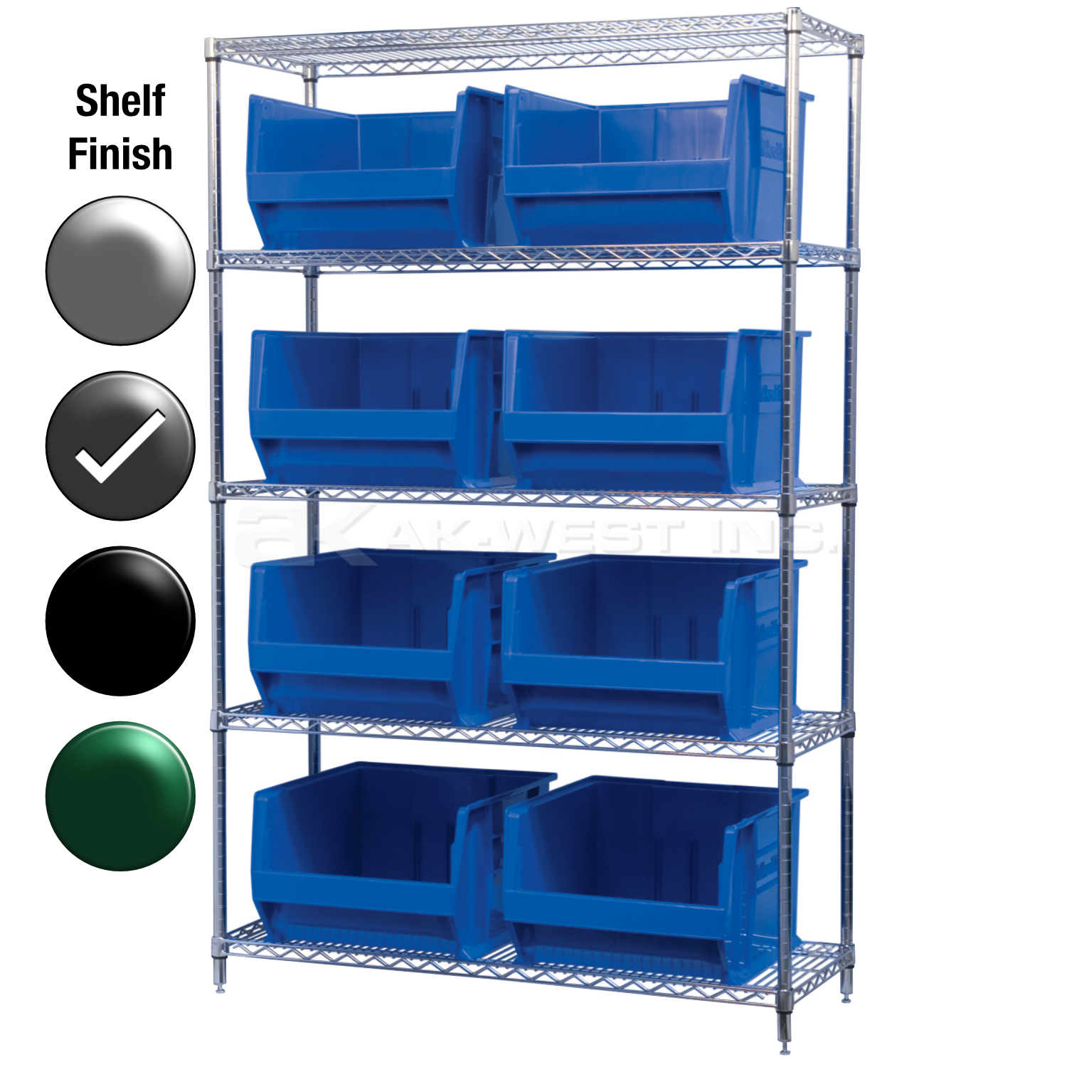 24"D x 48"W x 74"H Grey Epoxy Shelf w/ (5) Shelves and (8) 30283s