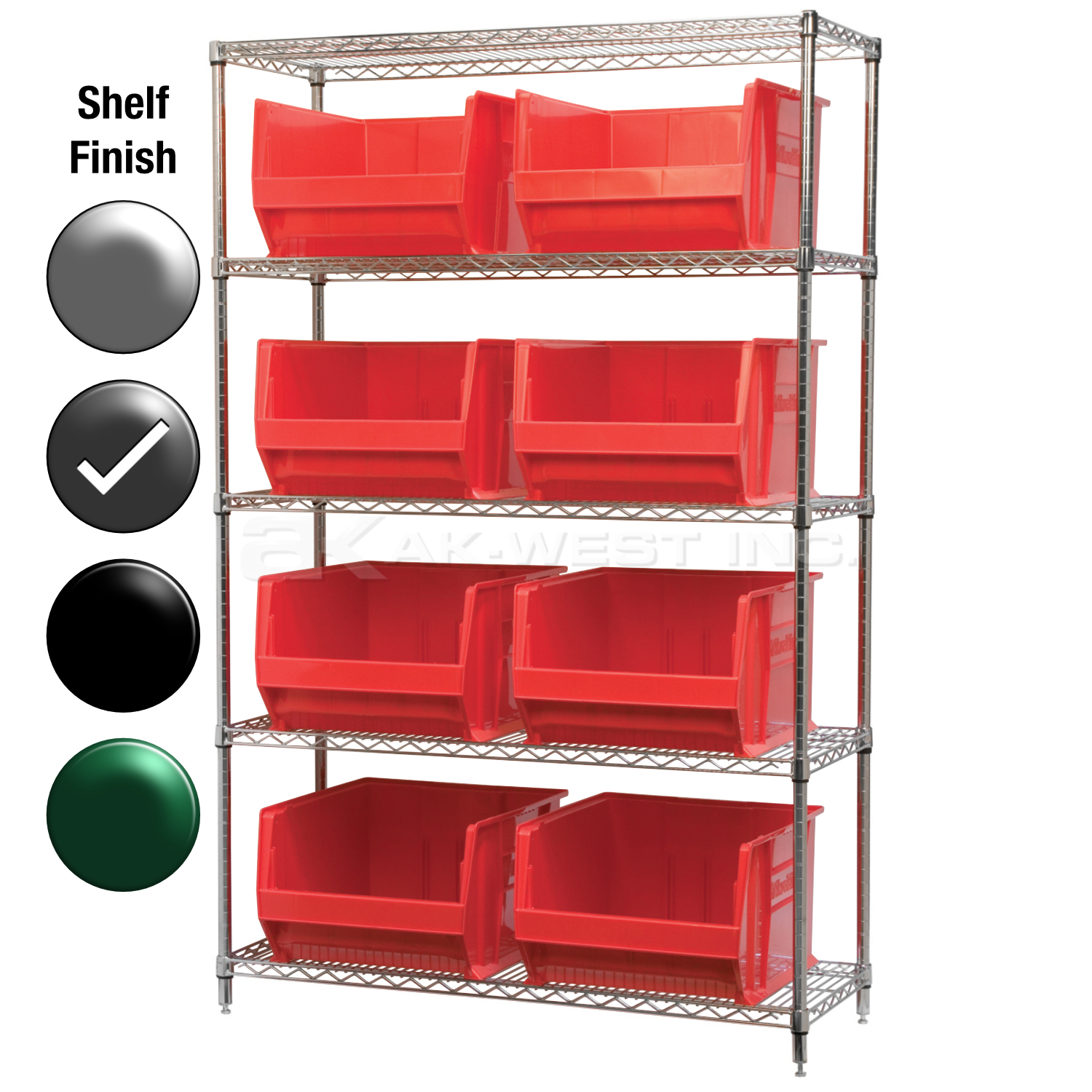 24"D x 48"W x 74"H Grey Epoxy Shelf w/ (5) Shelves and (8) 30283s