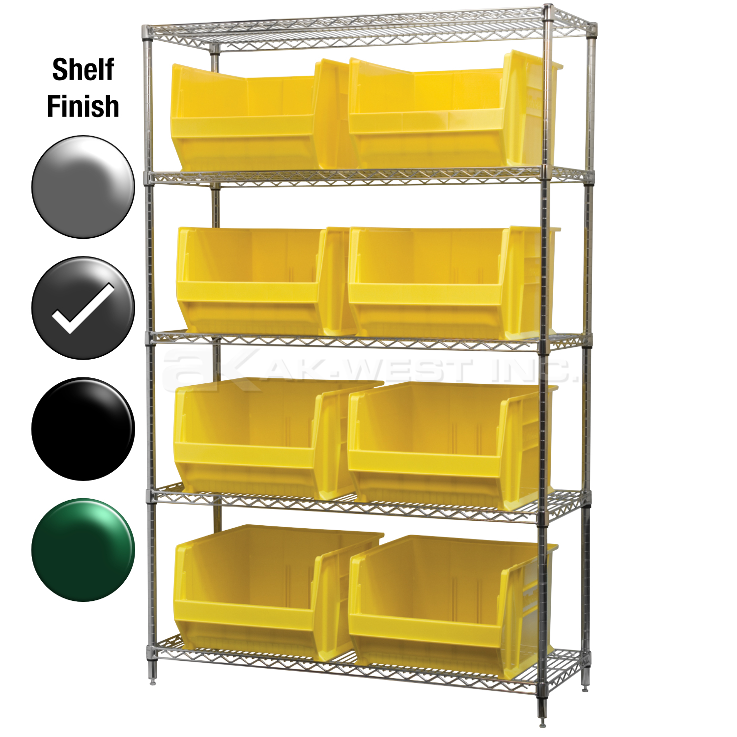 24"D x 48"W x 74"H Grey Epoxy Shelf w/ (5) Shelves and (8) 30283s