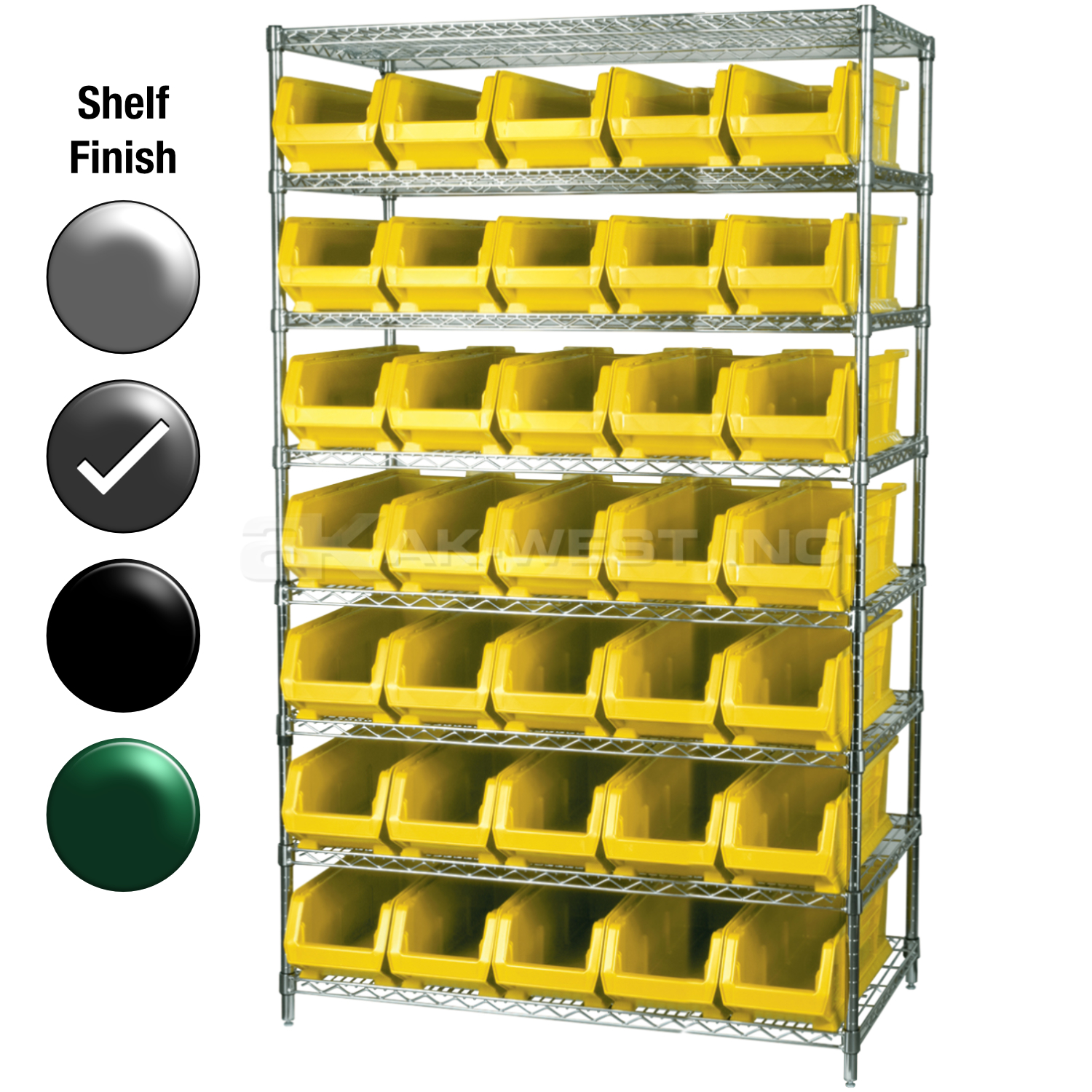 24"D x 48"W x 74"H Grey Epoxy Shelf w/ (8) Shelves and (35) 30284s
