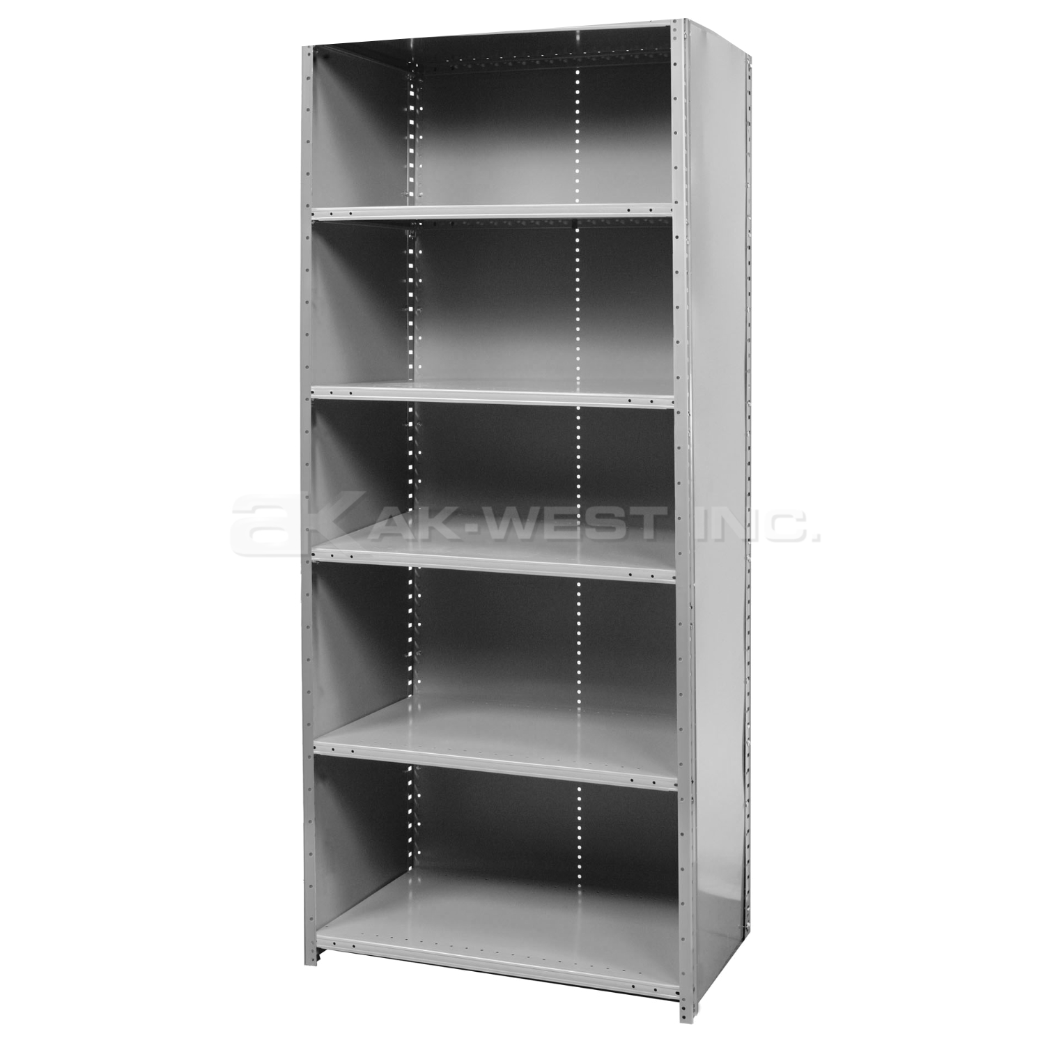 Grey, Heavy-Duty, 18" x 36" x 79" Free Standing, Closed 6 Shelf Steel Shelf Kit