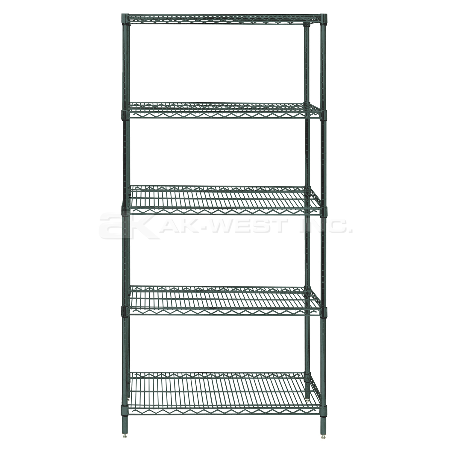 Grey, 18"D x 36"W x 86"H, 5 Shelf, Wire Shelving Starter Kit