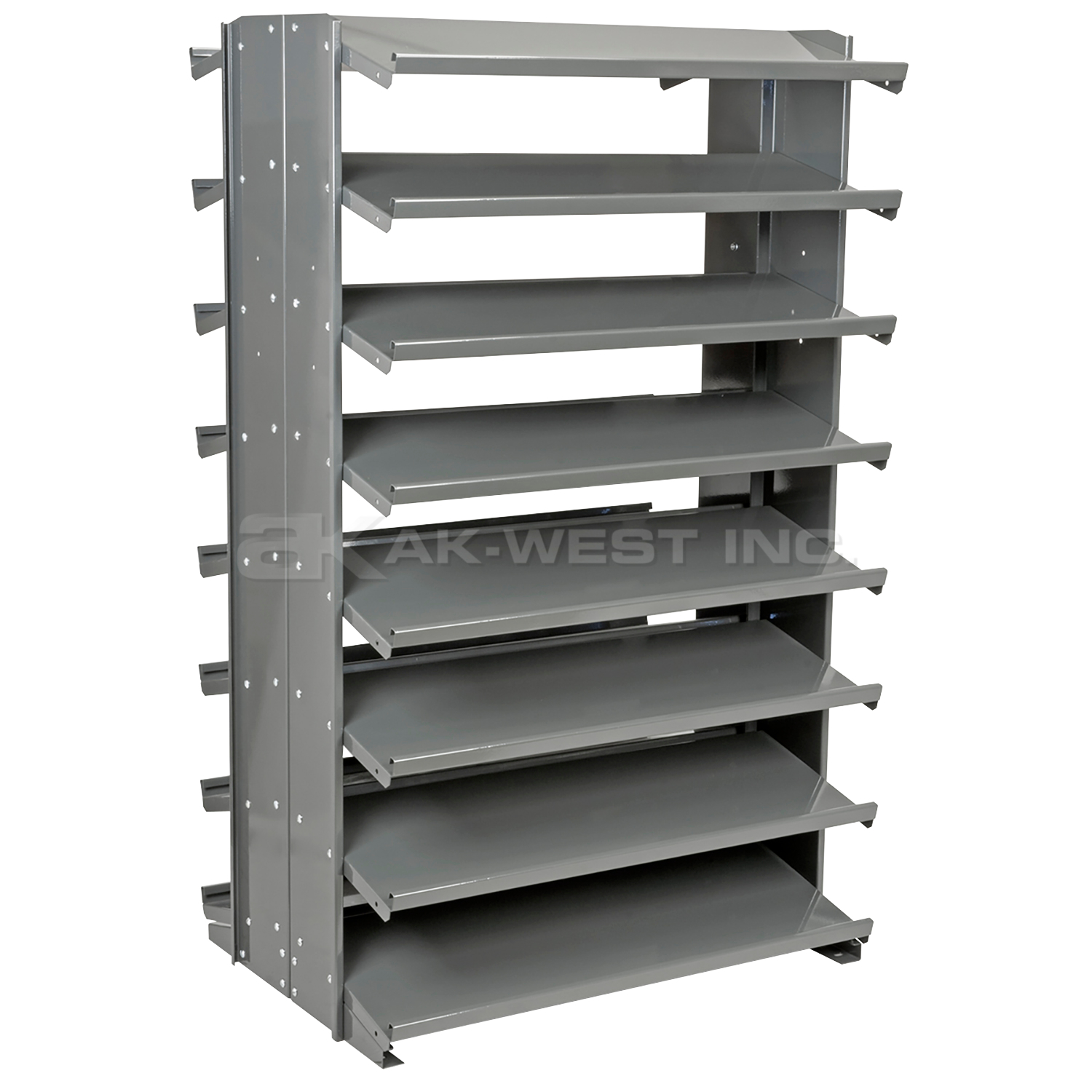 Grey, 12" x 36" x 60" Double Sided Pick Rack