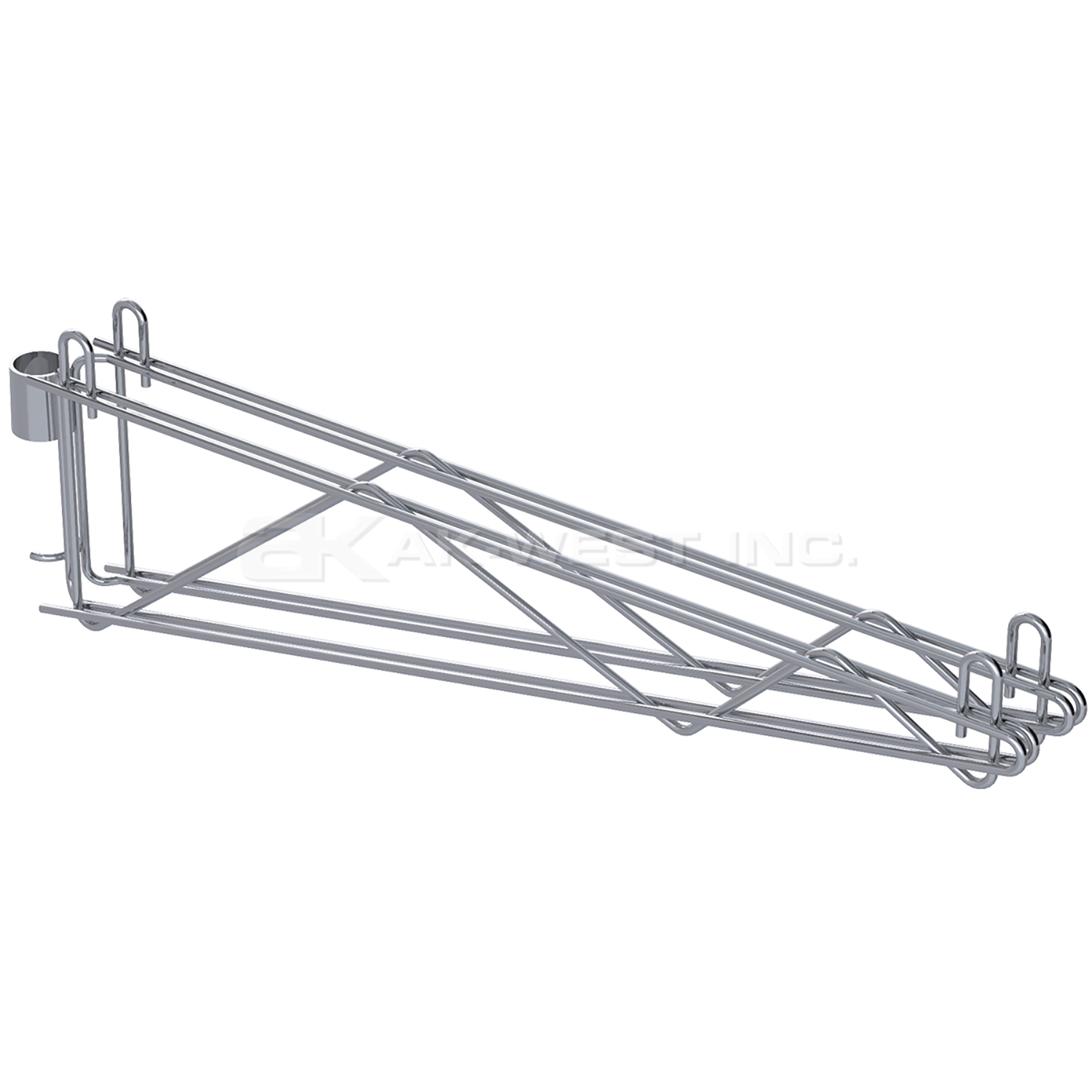 Chrome, 18" Double Post Bracket