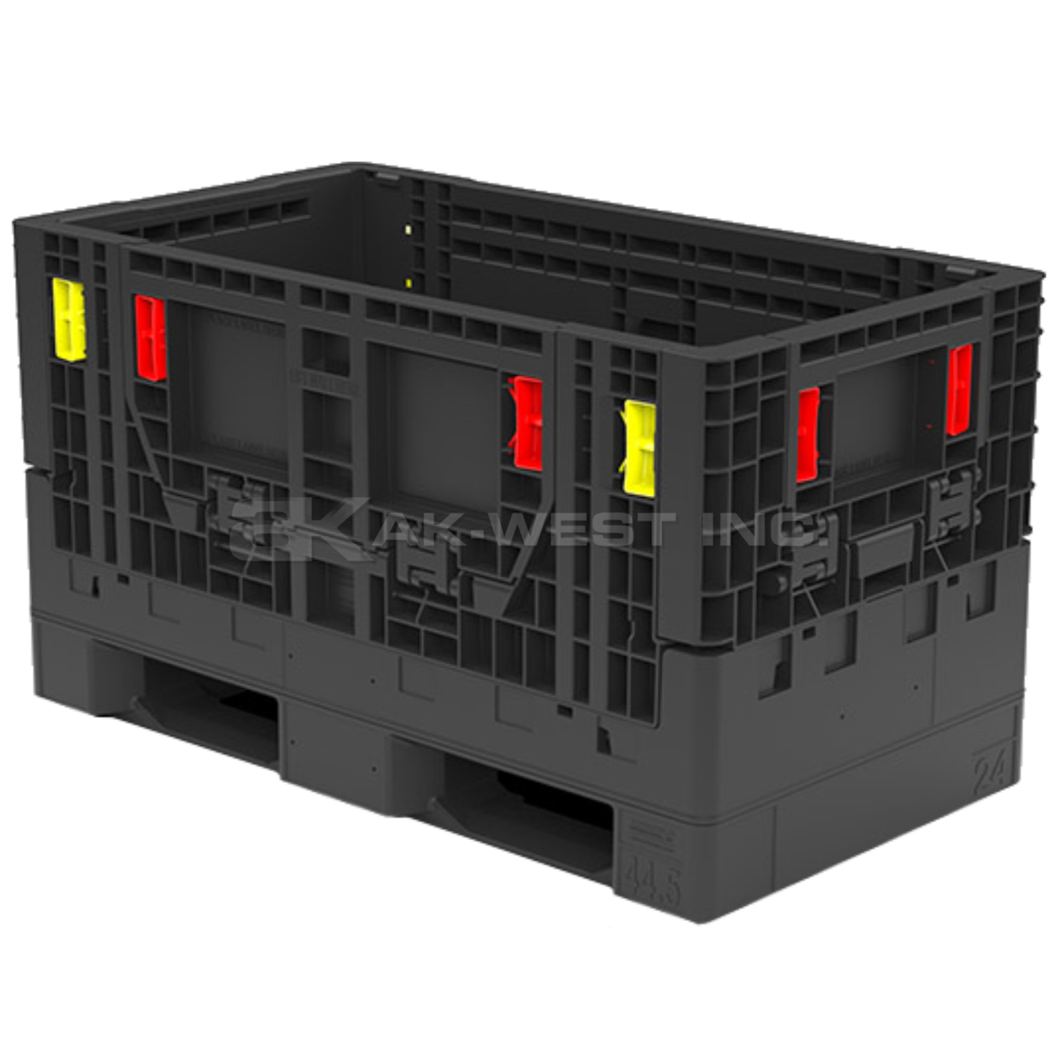 Black, 24" x 44" x 25", Collapsible, 2 Gates, 1800lbs Cap.
