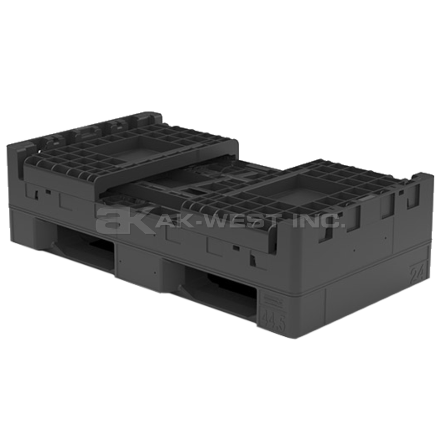 Black, 24" x 44" x 25", Collapsible, 2 Gates, 1800lbs Cap.
