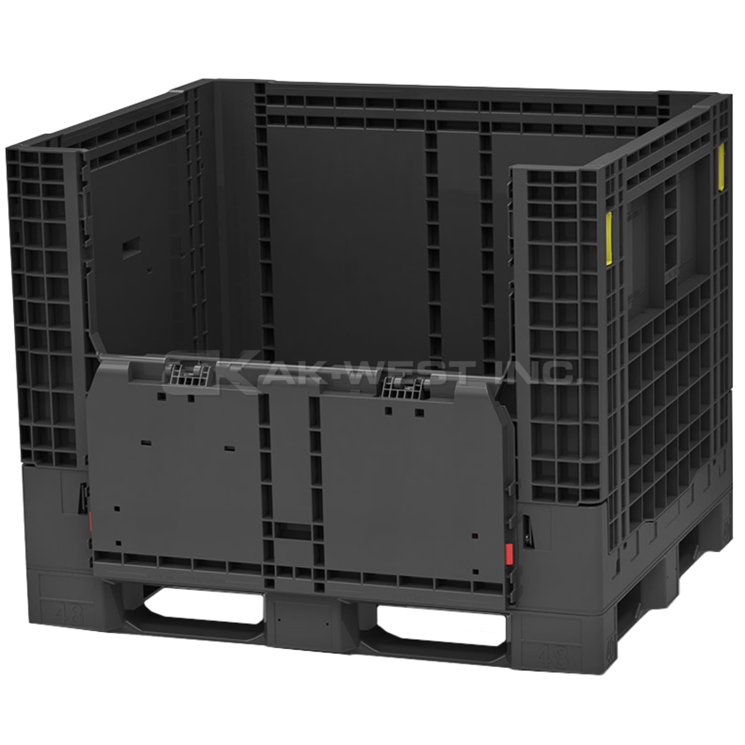 Black, 48" x 40" x 34", Collapsible, 2 Gates, 1800lbs Cap.