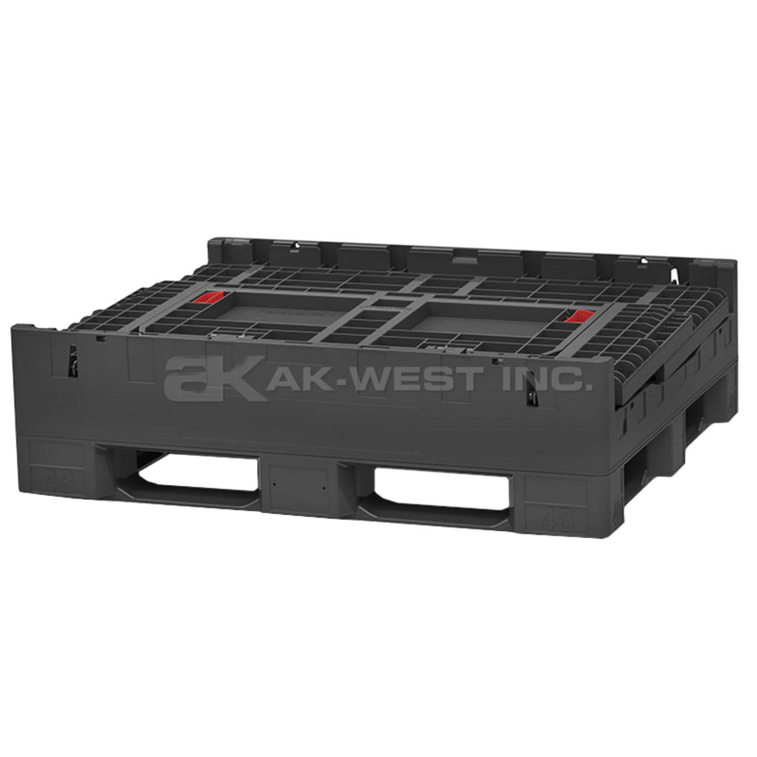Black, 48" x 40" x 34", Collapsible, 2 Gates, 1800lbs Cap.