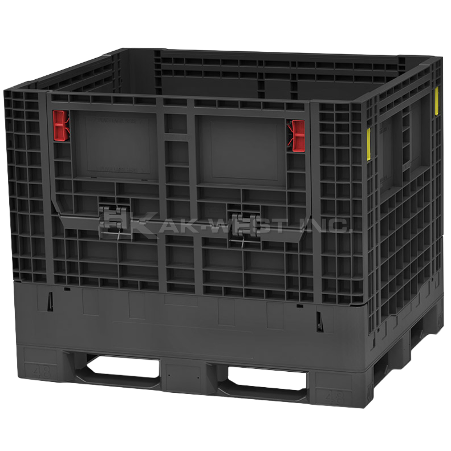 Black, 48" x 40" x 34", Collapsible, 2 Gates, 1800lbs Cap.