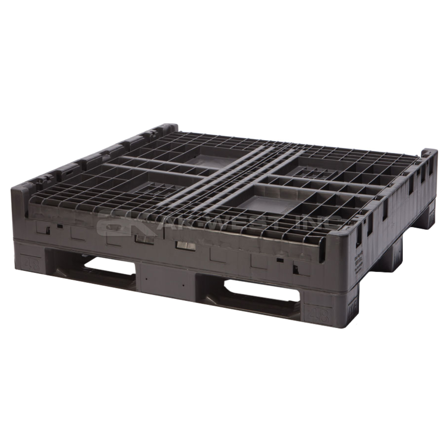 Black, 48" x 45" x 34", Collapsible, 2 Gates, 1800lbs Cap.