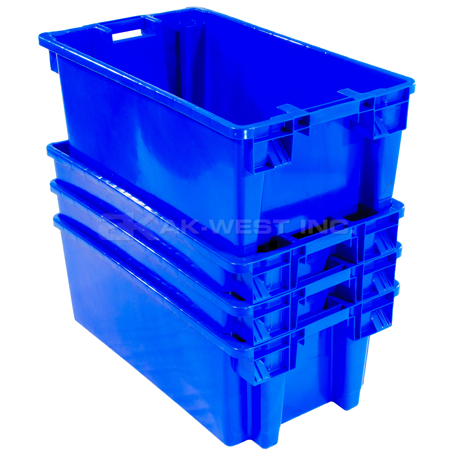 Blue, 31" x 18" x 12", Heavy Duty Stack and Nest Container
