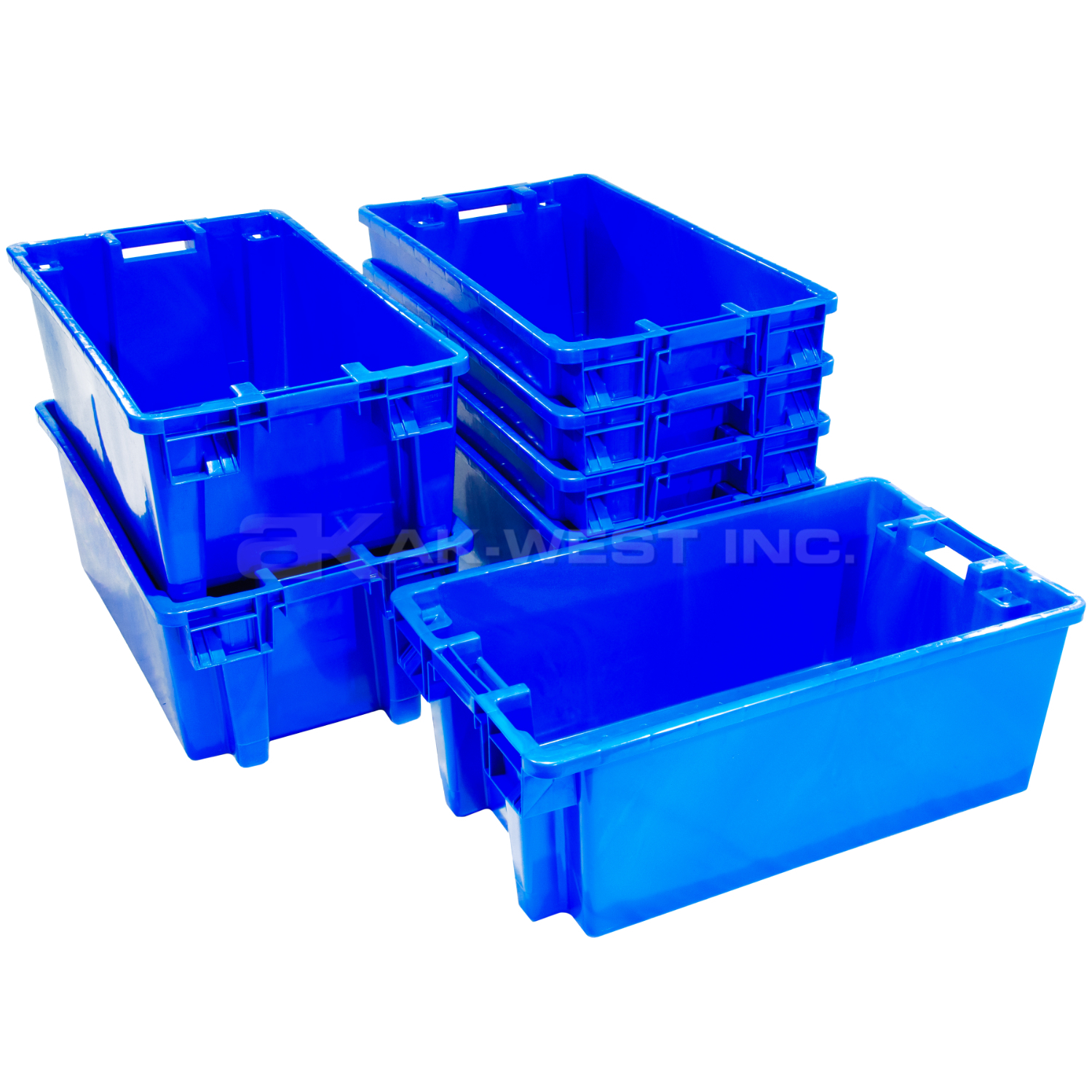 Blue, 31" x 18" x 12", Heavy Duty Stack and Nest Container