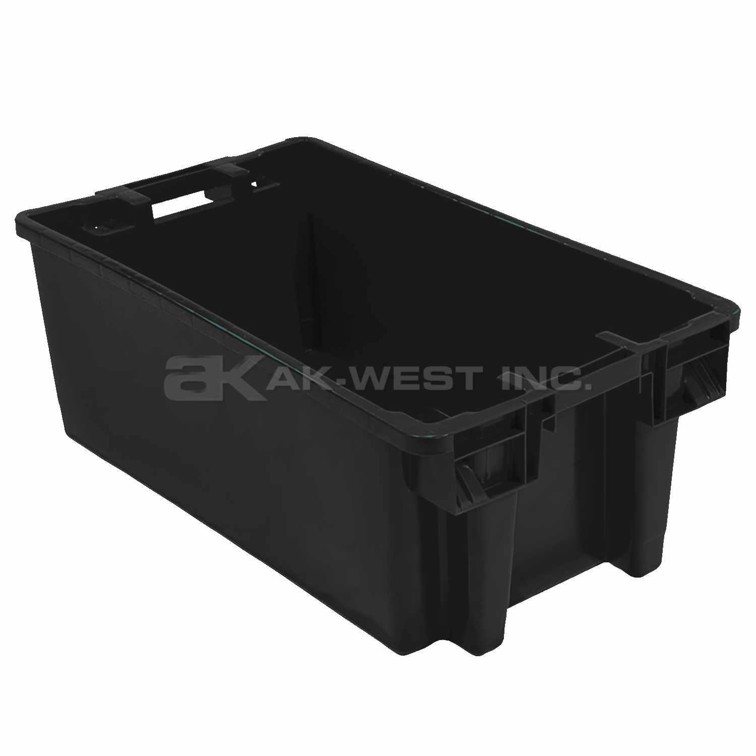 Black, 31" x 18" x 12", Heavy Duty Stack and Nest Container