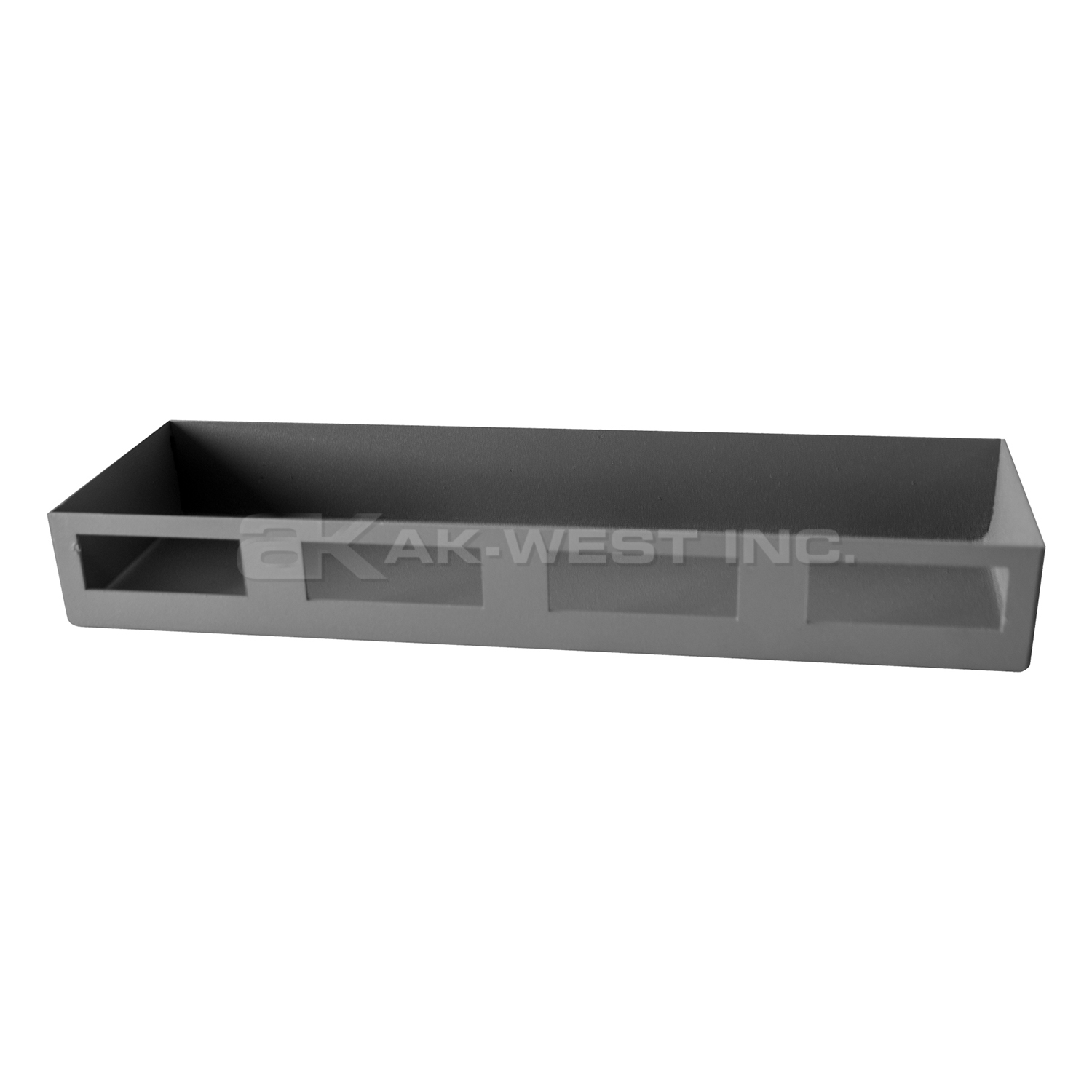 Grey, Heavy Duty, 14Ga. Steel Door Tray for 36" Wide Cabinets w/ Louvered Panels on Door