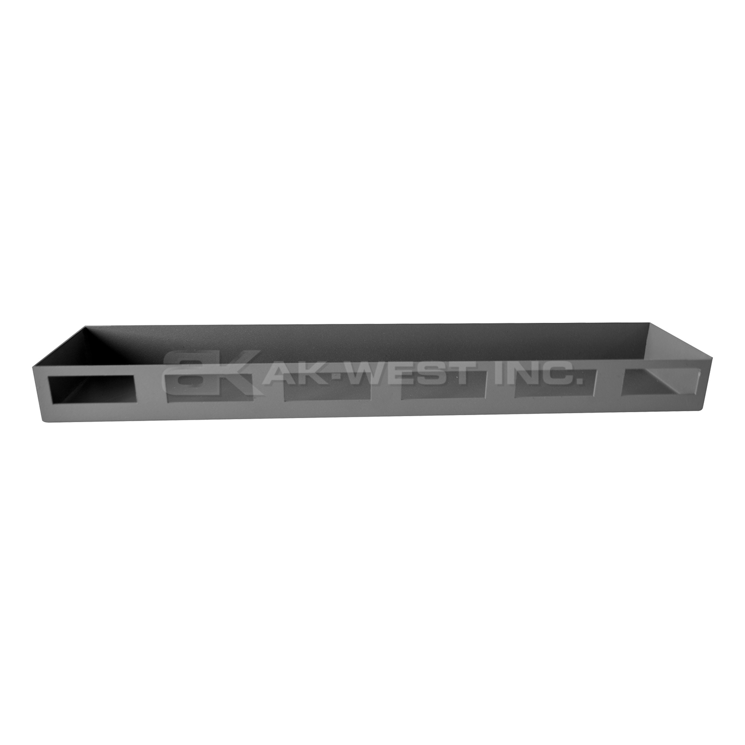 Grey, Heavy Duty, 14Ga. Steel Door Tray for 48" Wide Cabinets w/ Louvered Panels on Door