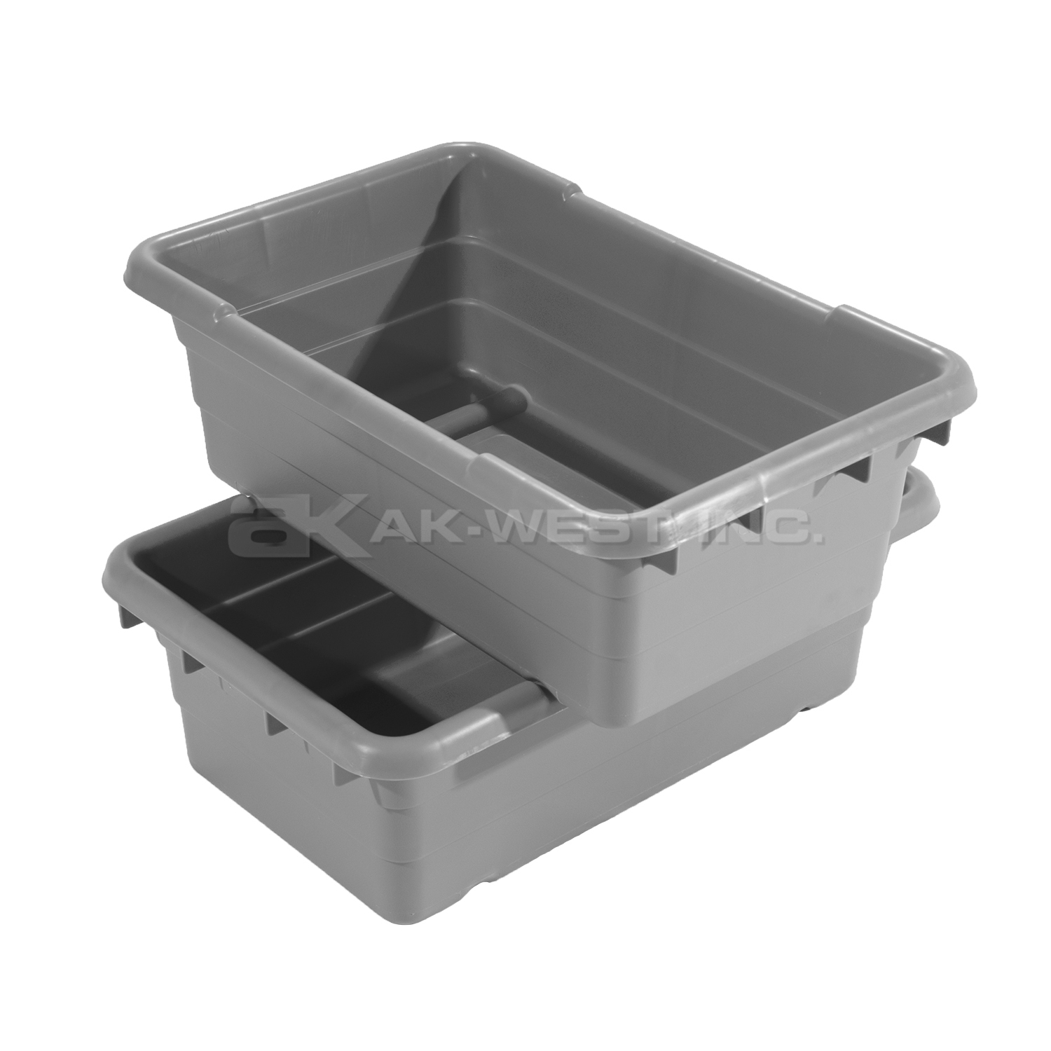 Grey, 25" x 16" x 9", Jumbo Lug Cross Stack and Nest Container