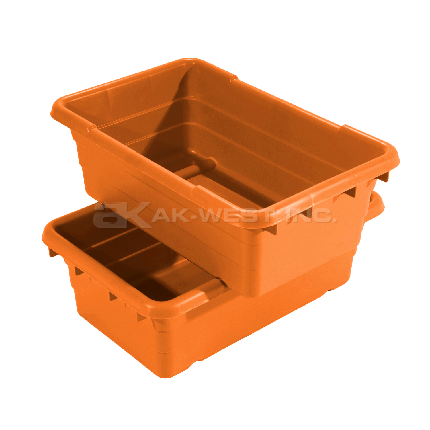 Orange, 25" x 16" x 9", Jumbo Lug Cross Stack and Nest Container
