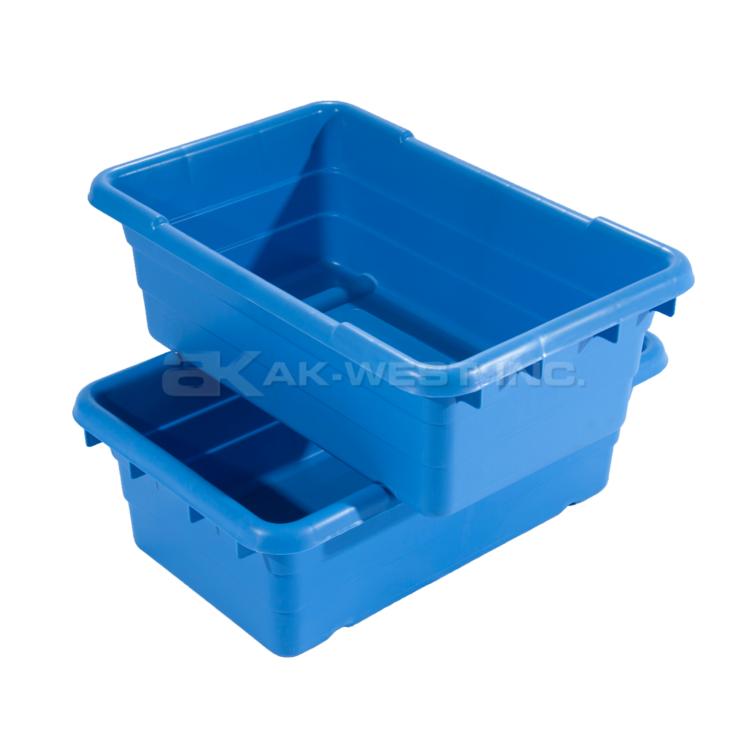 Blue, 25" x 16" x 9", Jumbo Lug Cross Stack and Nest Container