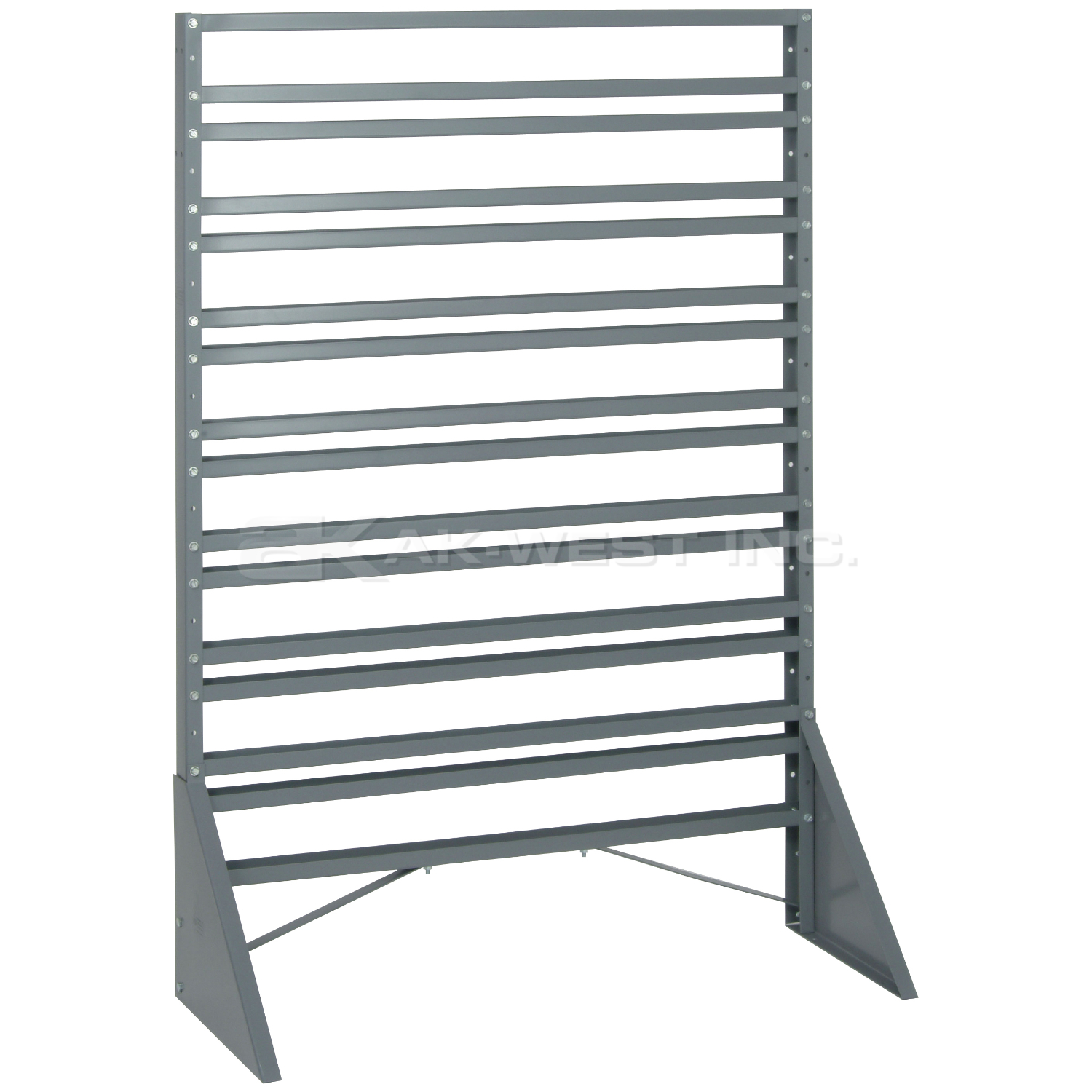 Grey, 36" x 15" x 53", 1 Side, 16 Rail Rack
