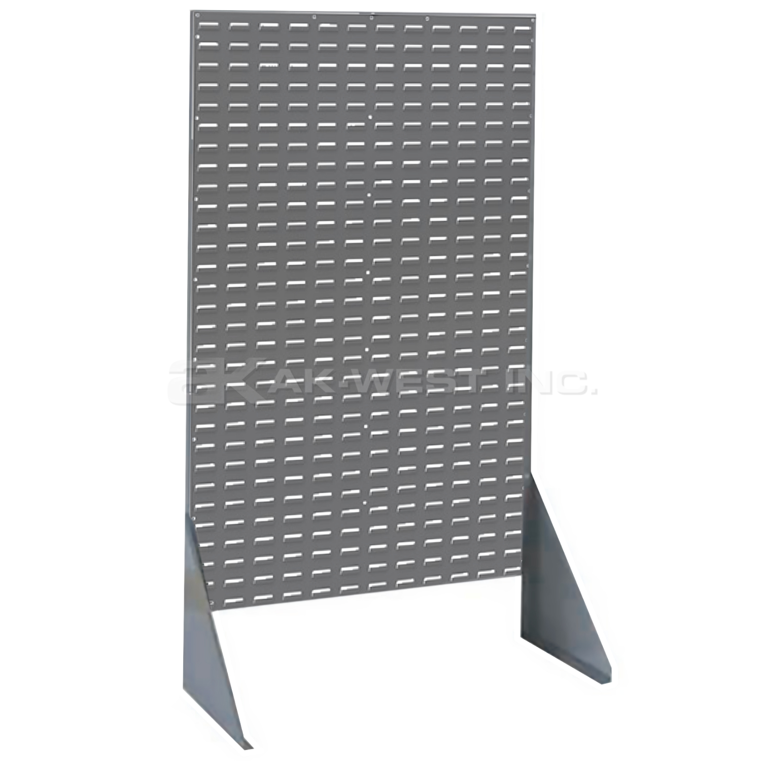 Grey, 36"L x 12-1/2"W x 66"H Single Sided Louvered Floor Rack