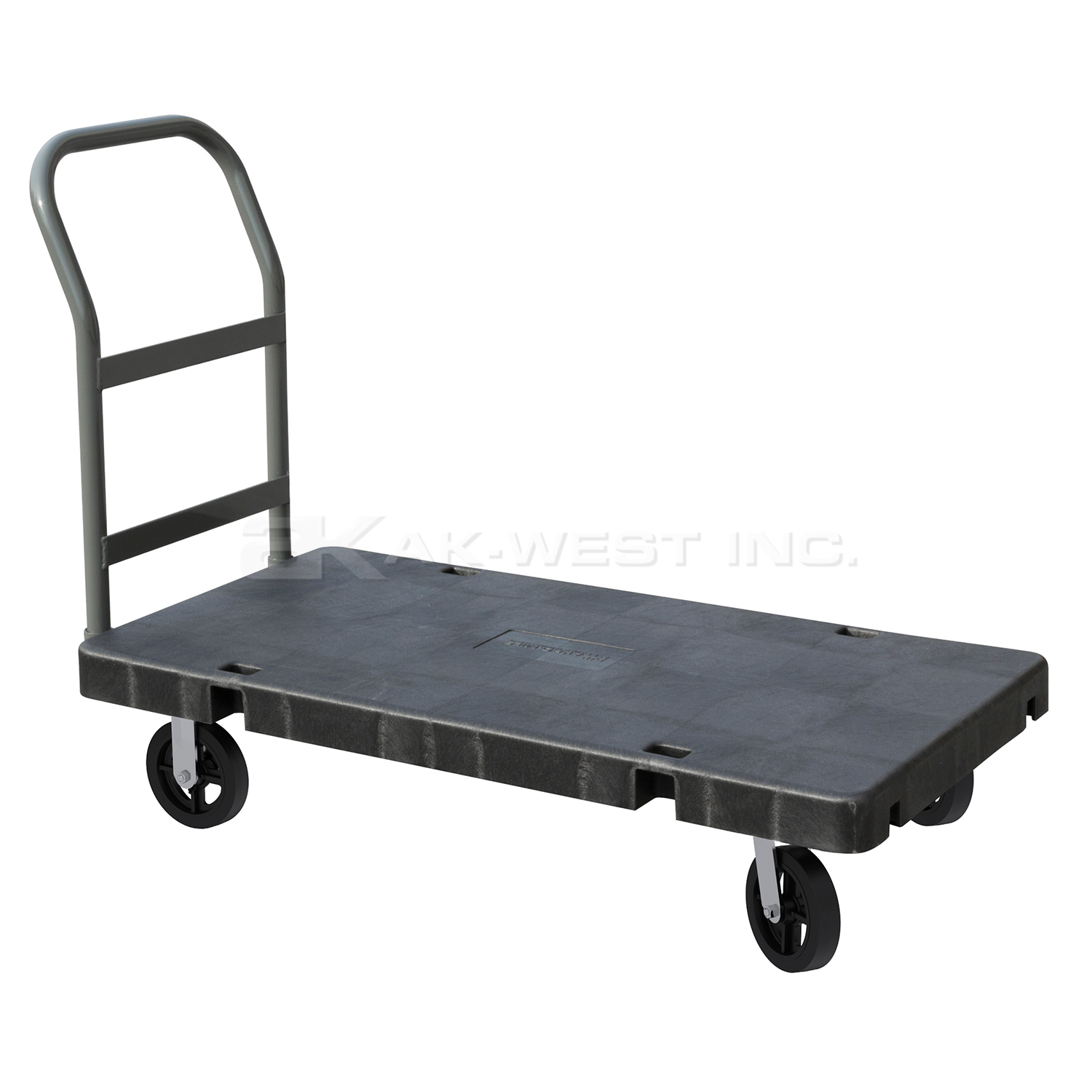 Black, 24" x 48" Crossbar Outside Handle Platform Truck