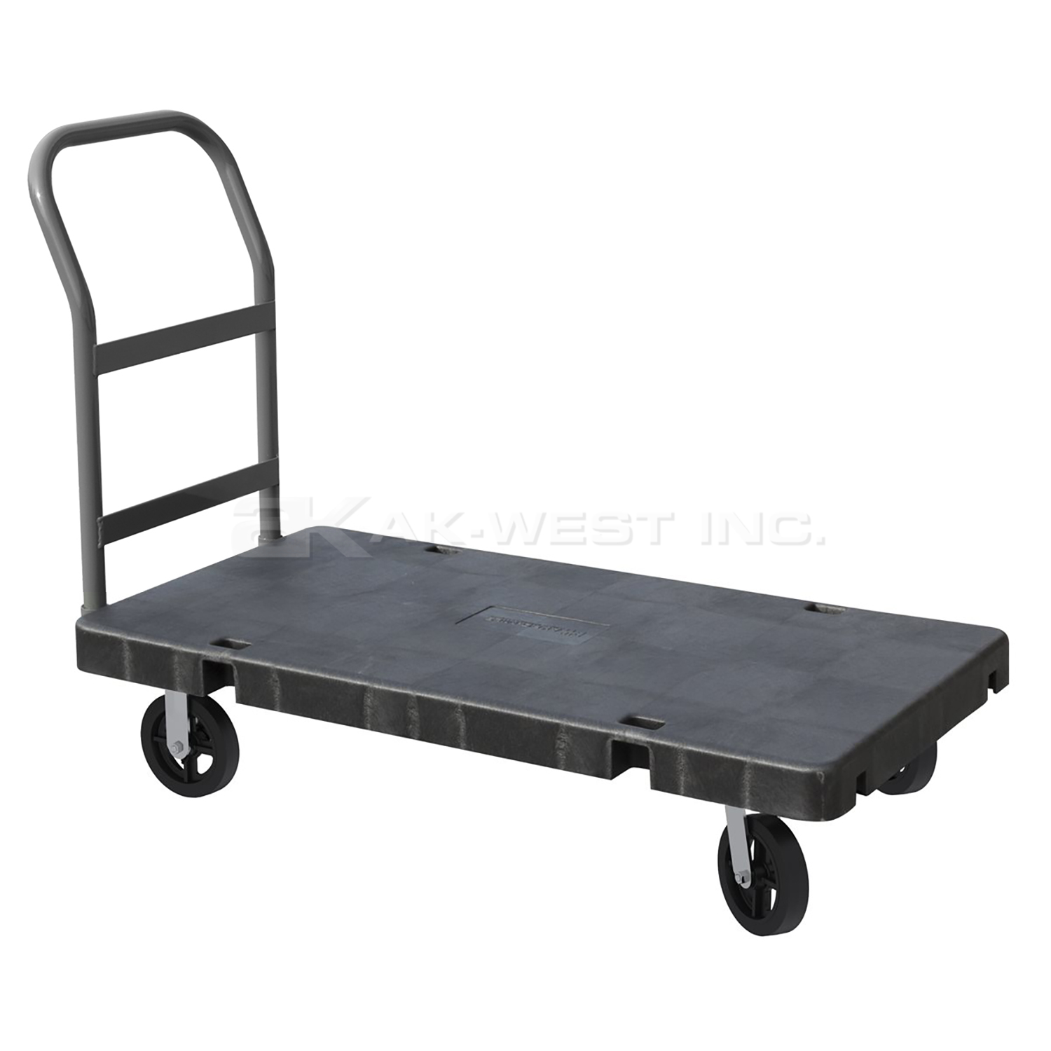 Black, 30" x 60" Crossbar Outside Handle Platform Truck