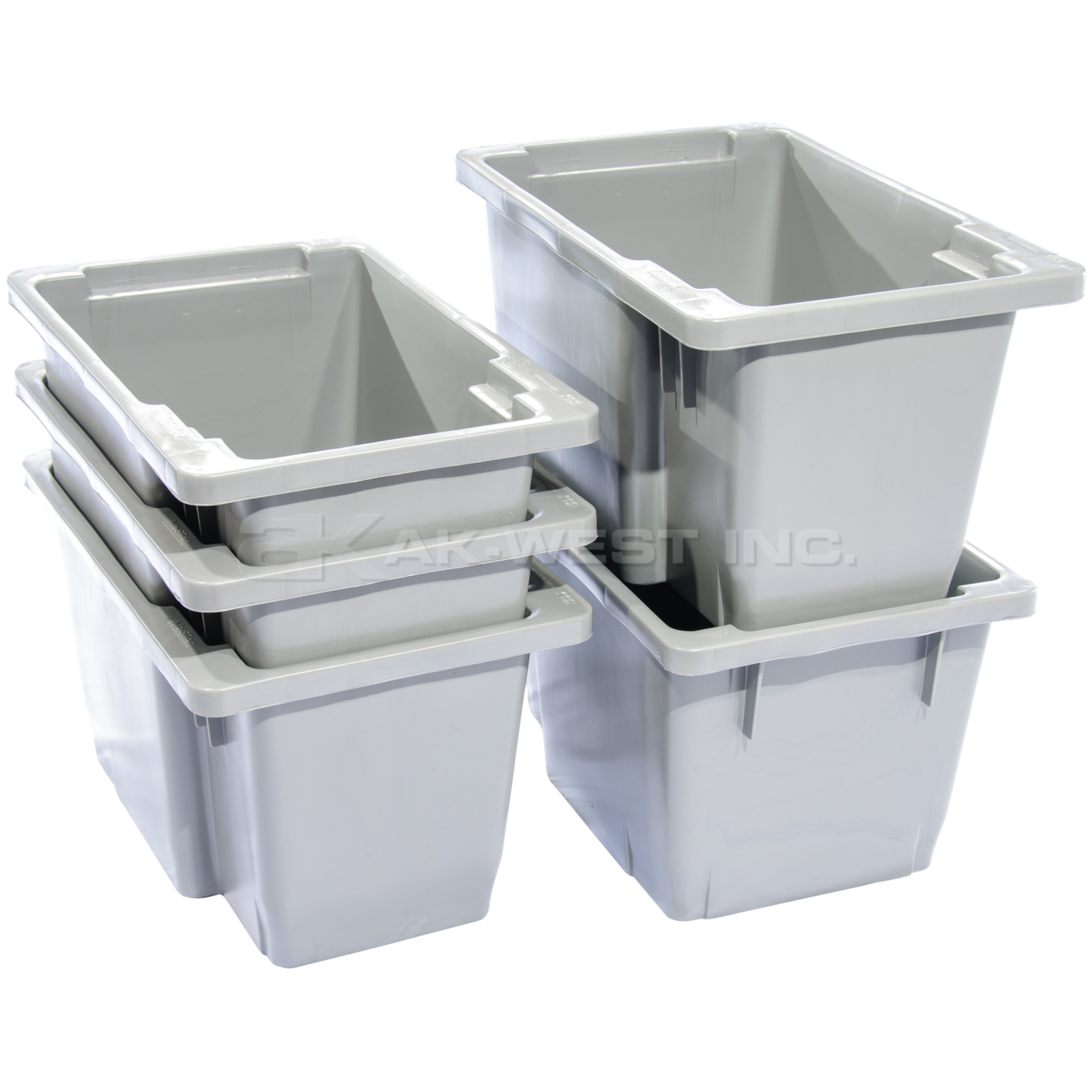 Grey, 21" x 14" x 12", Solid Stack and Nest Container (Alt. M/N: 18-510)