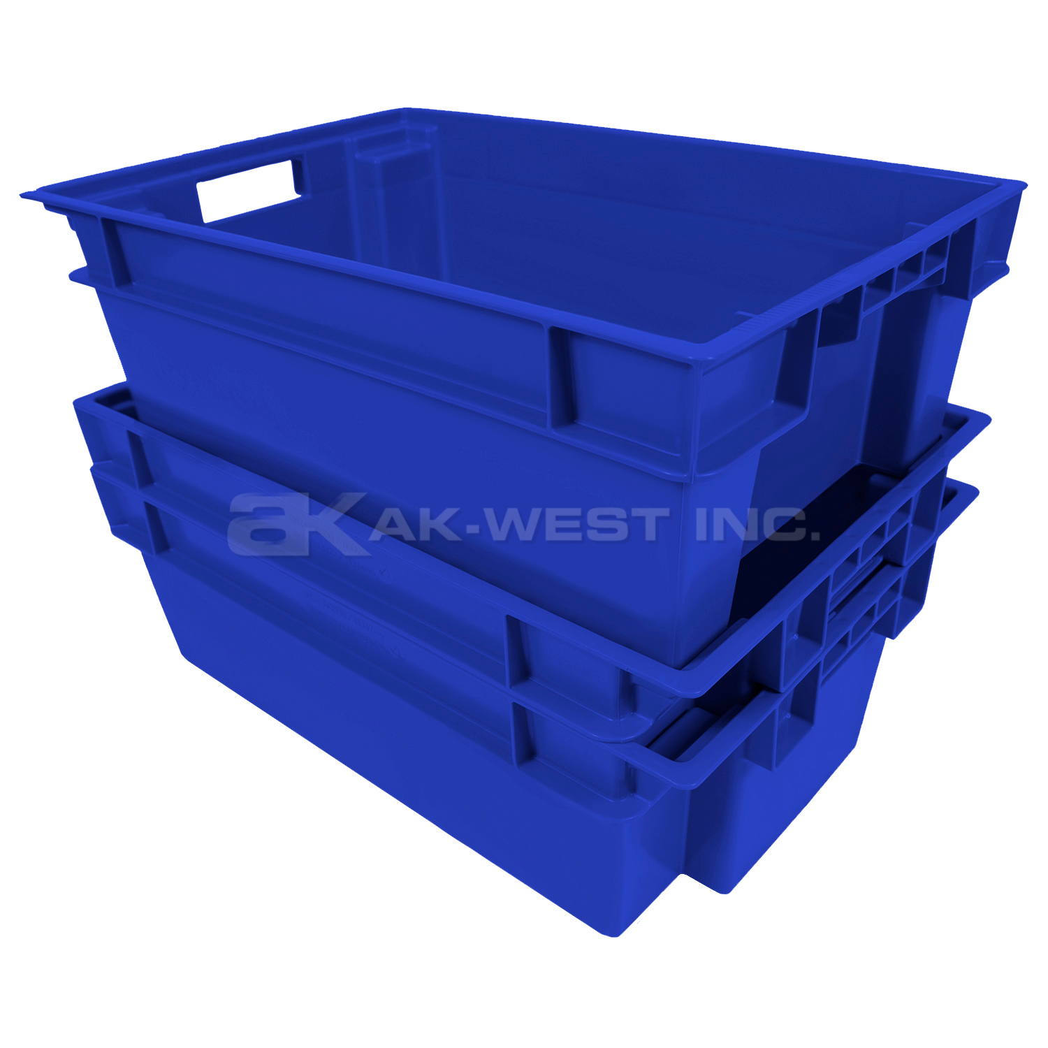 Blue, 24" x 16" x 8", Solid Stack and Nest Container, (Alt. M/N: AC11032)