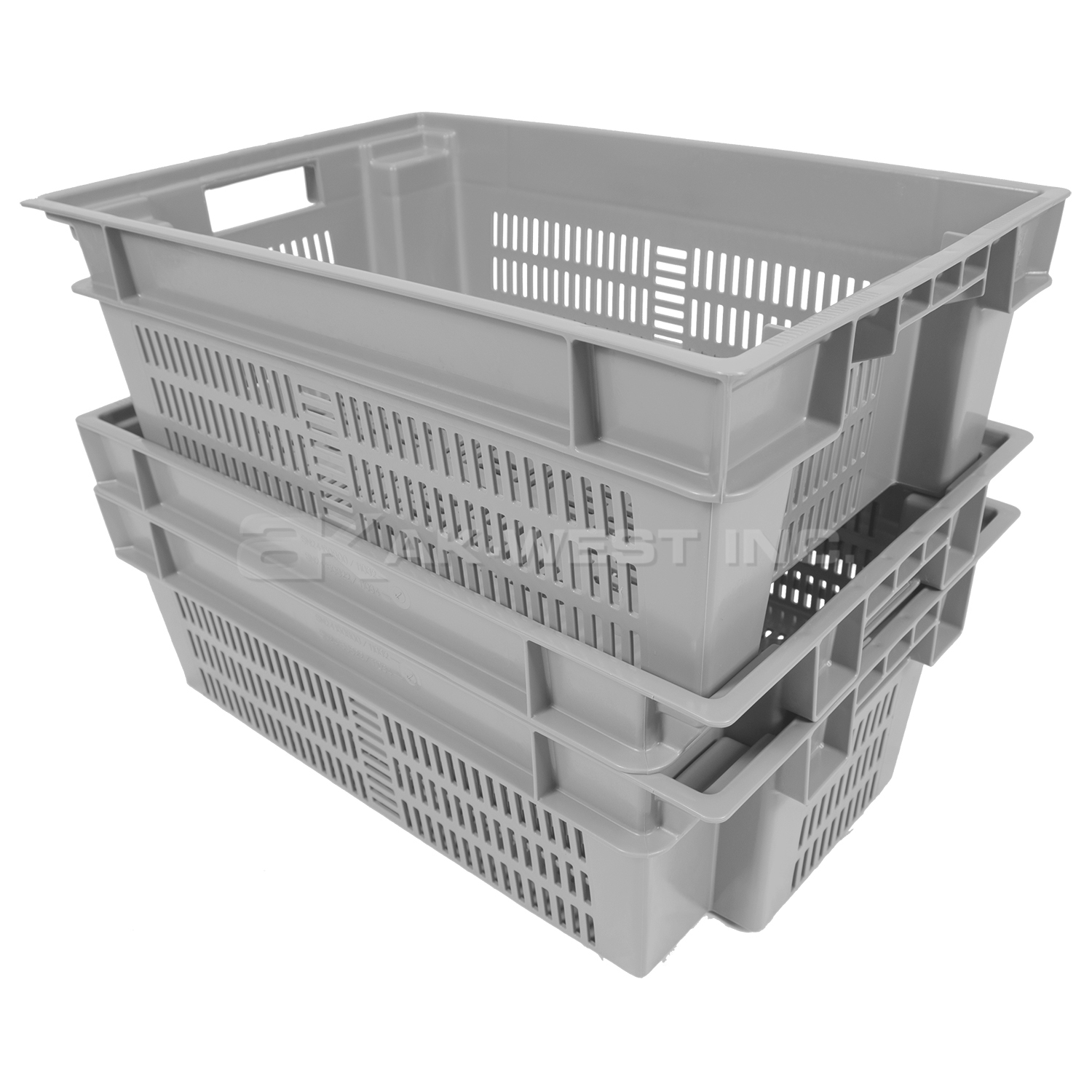 Grey, 24" x 16" x 8", Vented Stack and Nest Container, (Alt. M/N: AC11034)