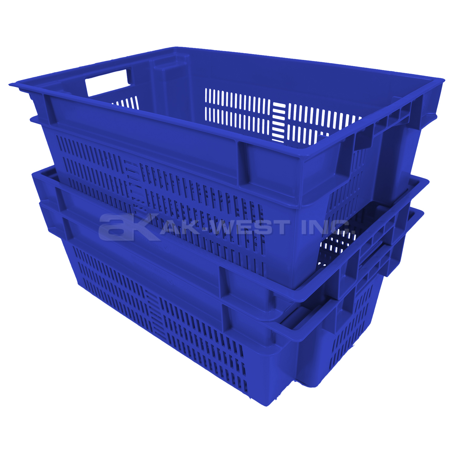 Blue, 24" x 16" x 8", Vented Stack and Nest Container, (Alt. M/N: AC11034)